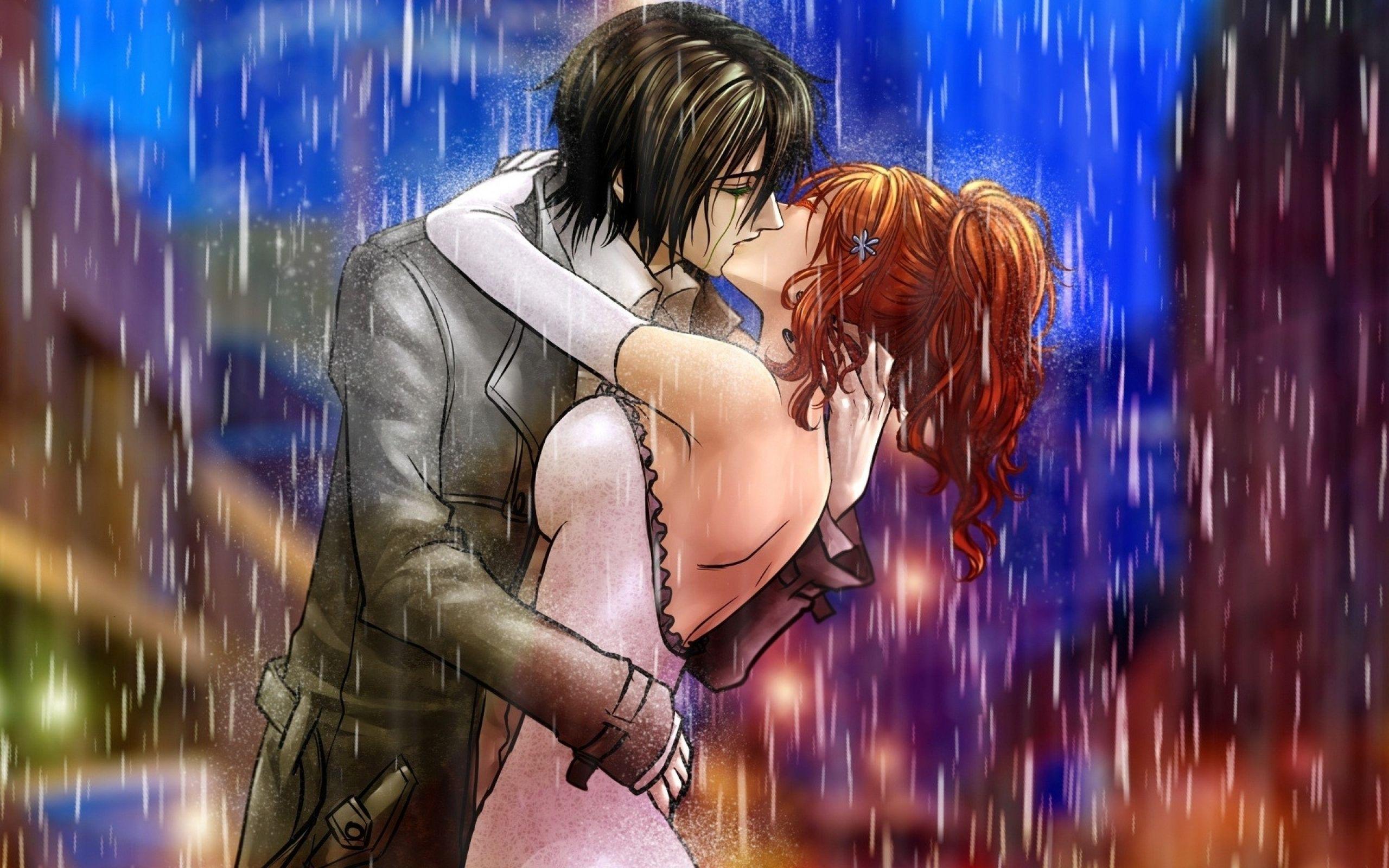 2560x1600 Love Rain Bleach Kissing Inoue Orihime Drawings Anime Wallpaper 2560x1600 :