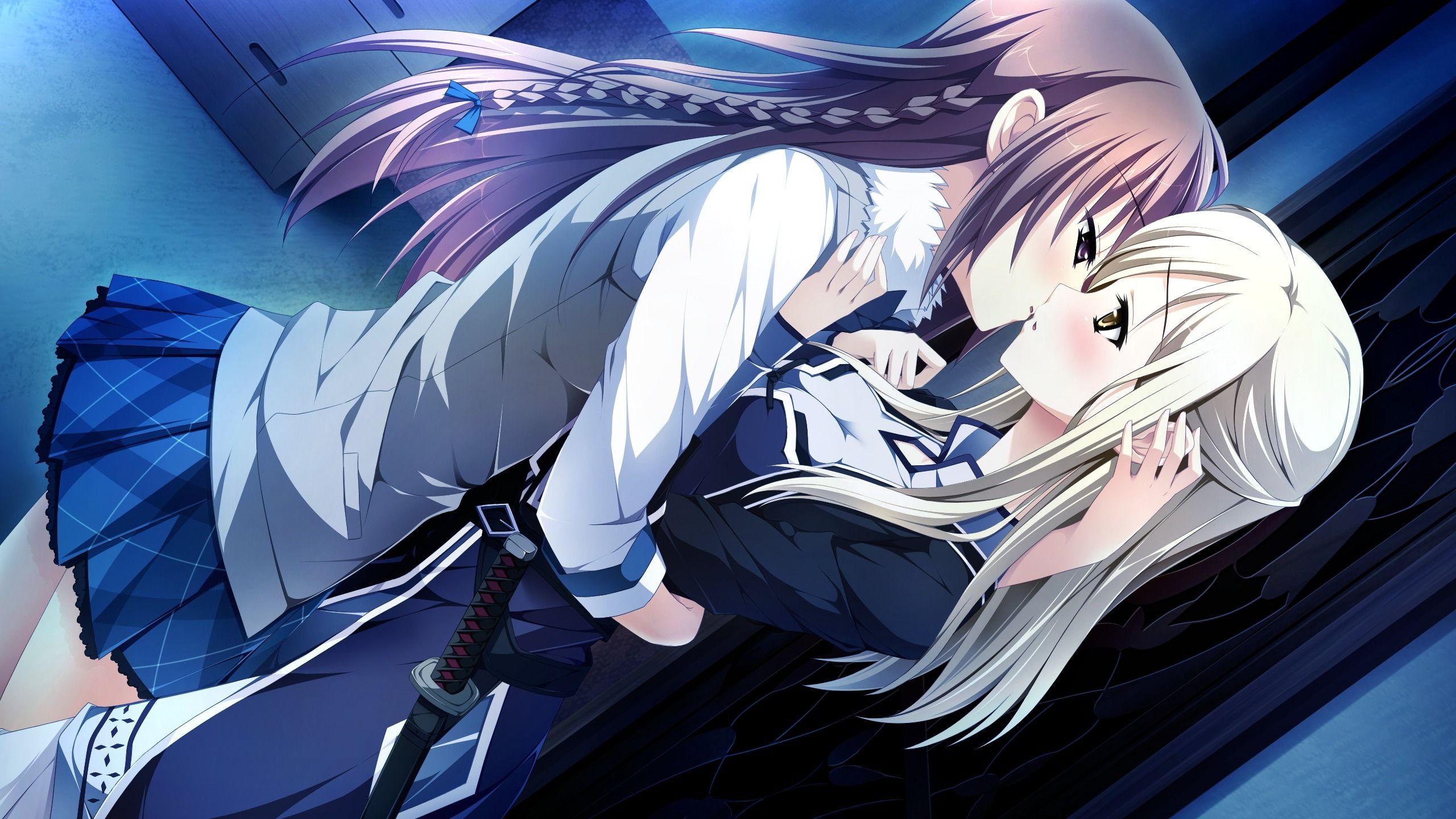 2560x1440 Anime Girl And Boy Kiss 21 Free Wallpaper