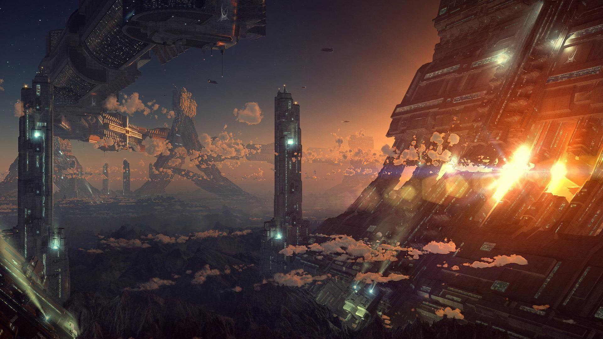1920x1080 Futuristic city: wallpaper