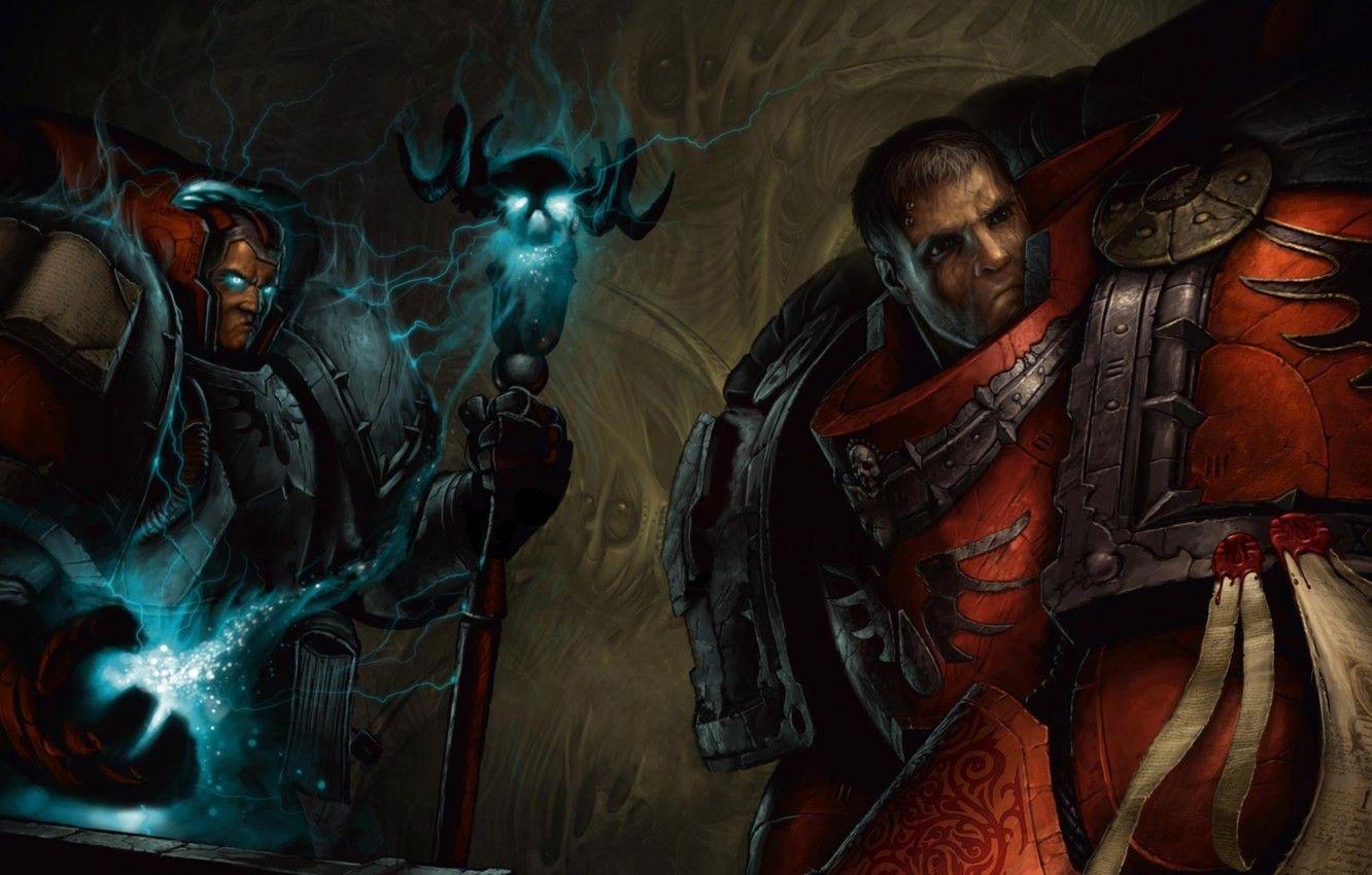 1332x850 Wallpaper staff, armor, Warhammer, space Marines, 40k, Blood Angels, the librarian image for desktop, section фантастика