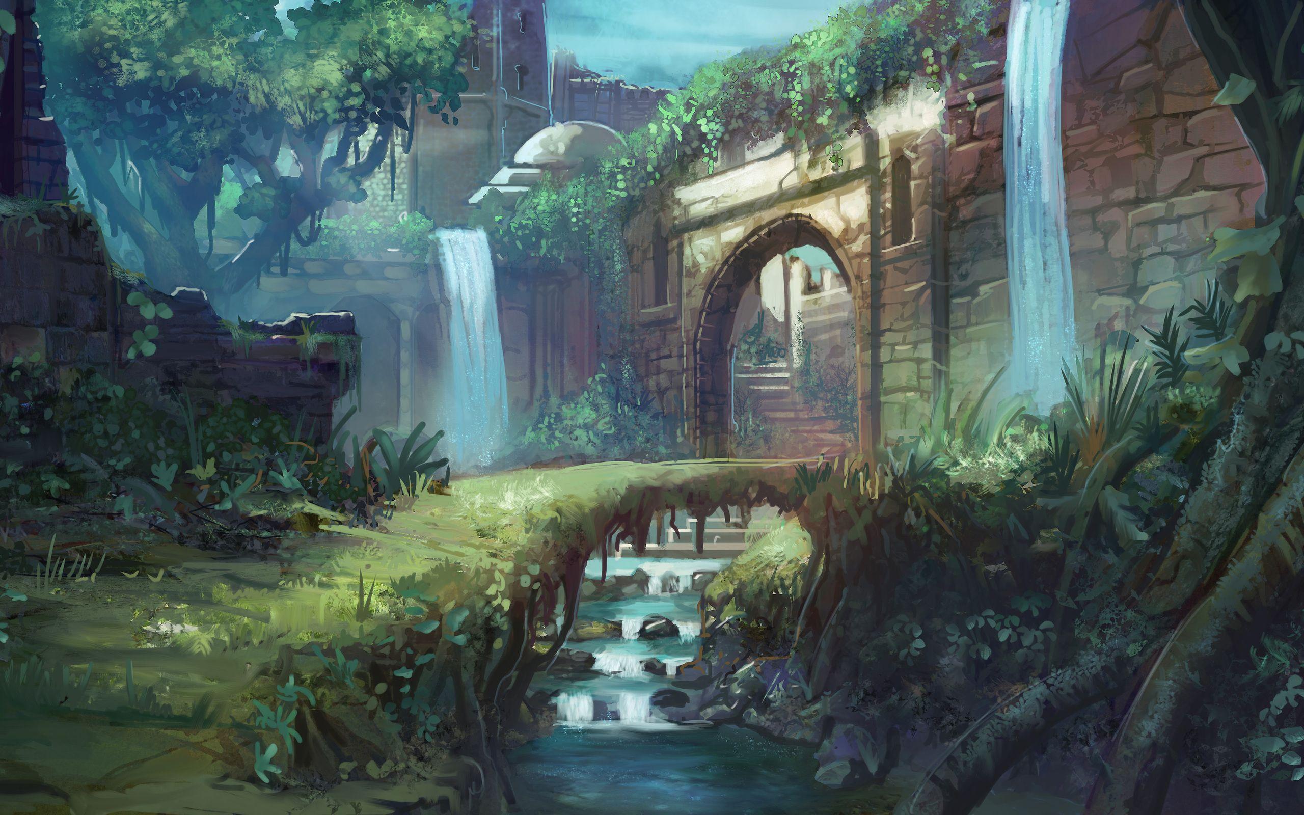 2560x1600 Windows 8 Wallpaper Awesome 3D Windows 8 Nature HD Temple Concept Art HD Wallpaper