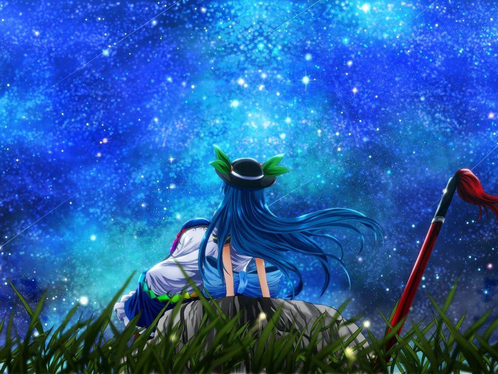 1024x768 Download Night out, anime girl, Tenshi Hinanawi wallpaper, 1024x Standard 4: Fullscreen