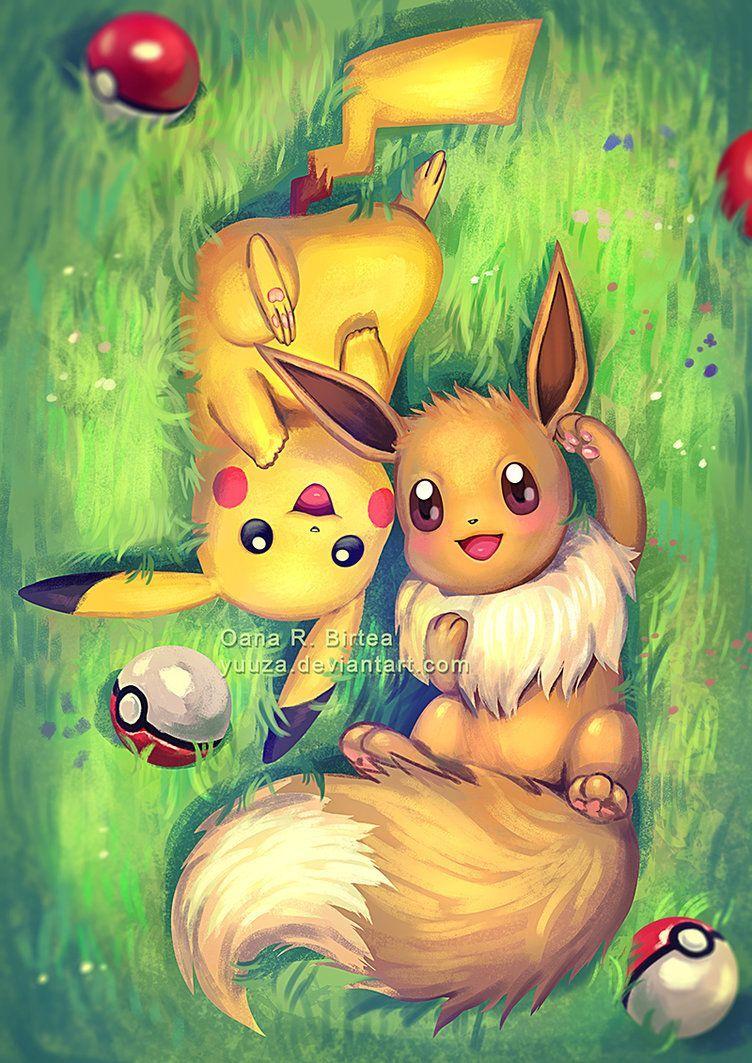 752x1063 Eevee and Pikachu. Pikachu art, Cute pokemon wallpaper, Pikachu