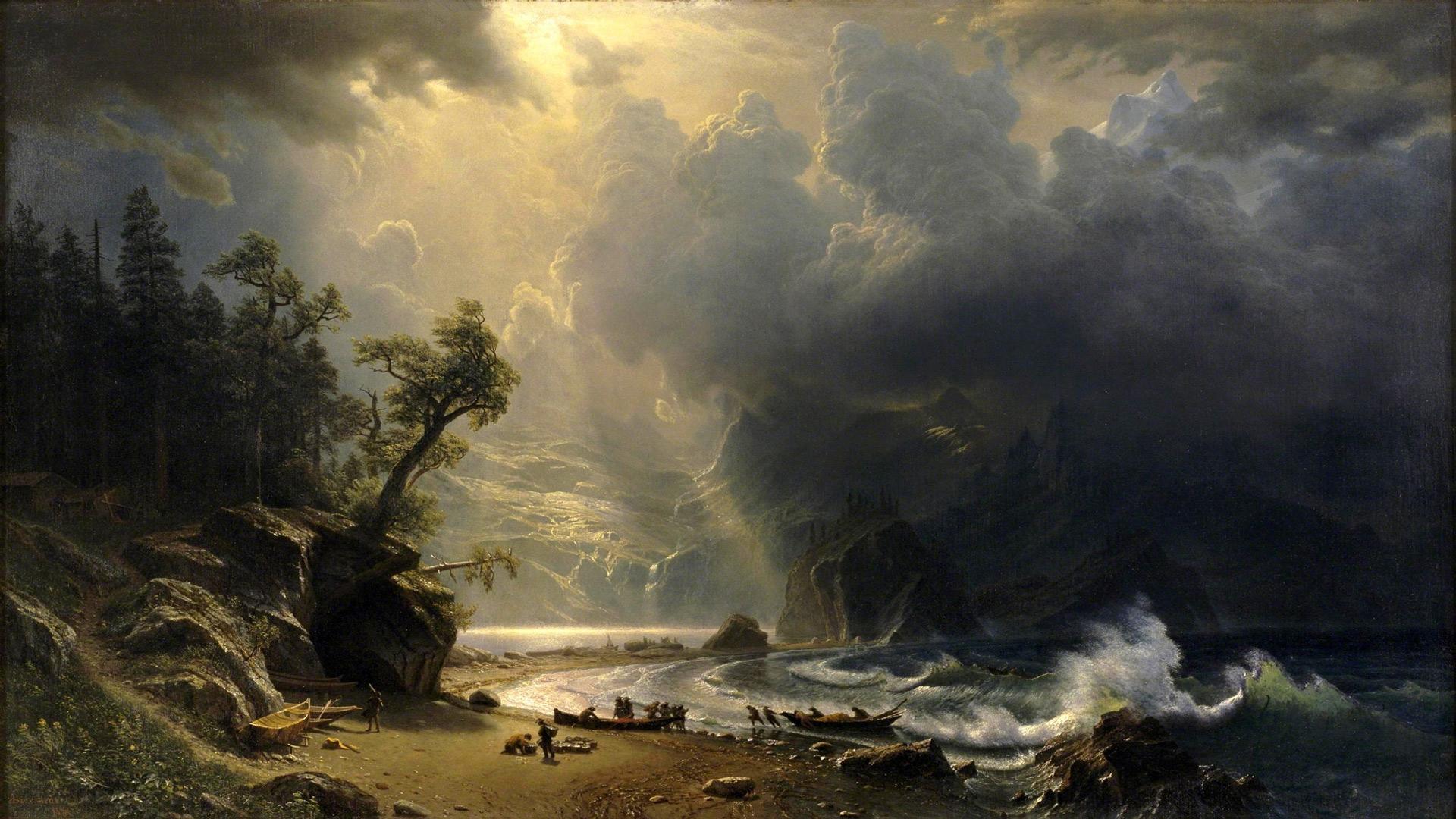 1920x1080 Albert Bierstadt Puged Sound Of The .