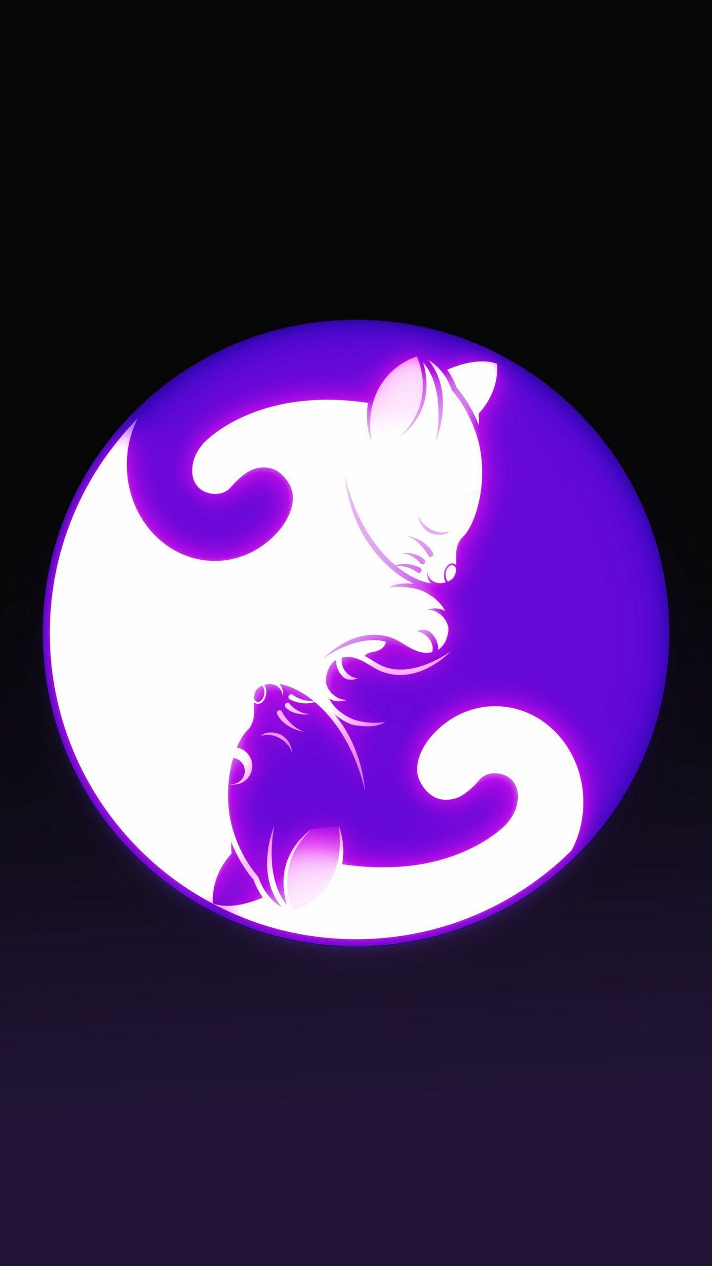 1440x2560 Download wallpaper 1440x2560 yin and yang, yin yang, cat, harmony qhd samsung galaxy s s edge, note, lg g4 HD background