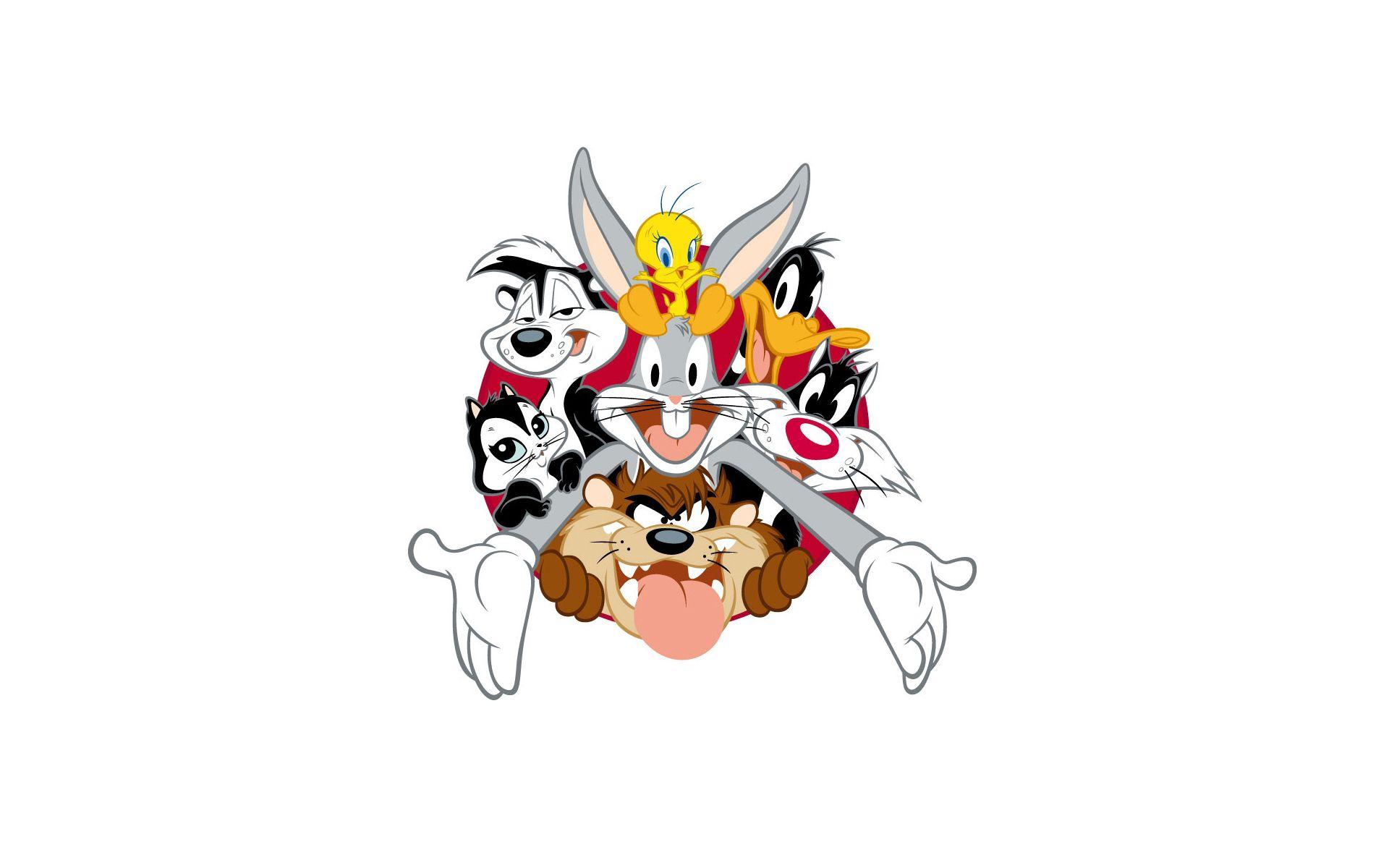 1920x1200 Cartoons Looney Tunes Looney Tunes Bugs Bunny Daffy Duck Sylvester Cat Tasmanian Devil wallpaperx1200