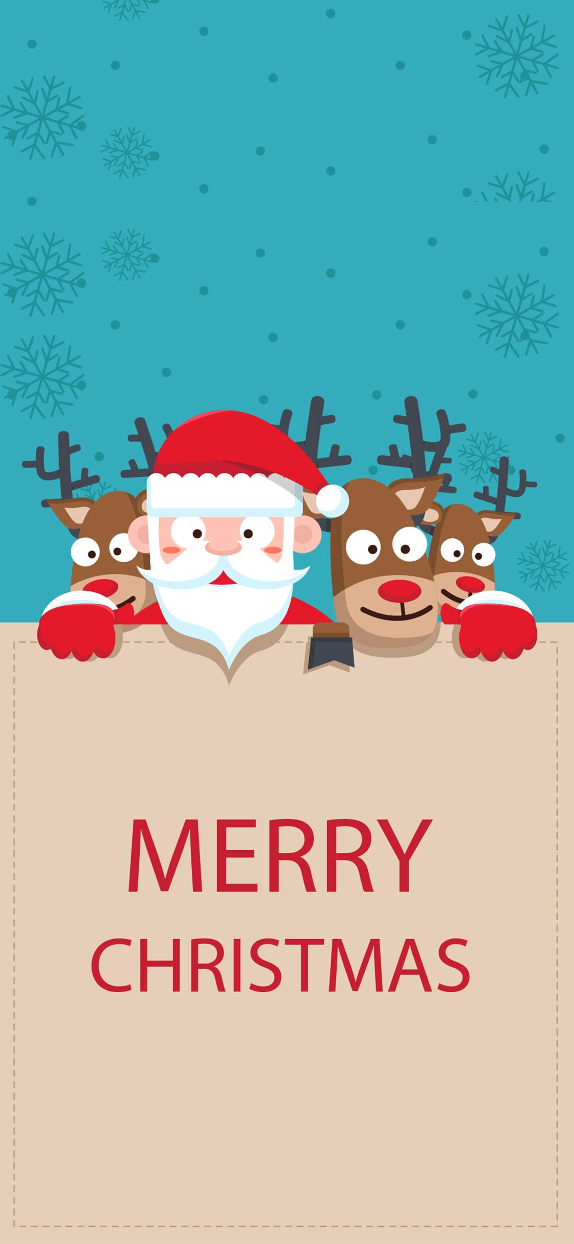 1125x2436 iPhone 6 Cartoon Christmas Wallpaper
