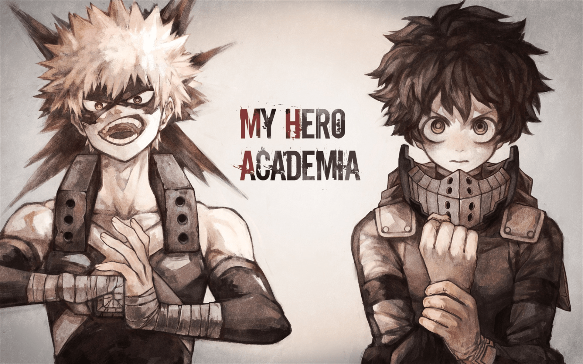 1920x1200 Download wallpaper My Hero Academia, Boku No Hero Academia, Bakugo Katsuki, Midoria Izuku, art, japanese manga for desktop with resolution 1920x1200. High Quality HD picture wallpaper