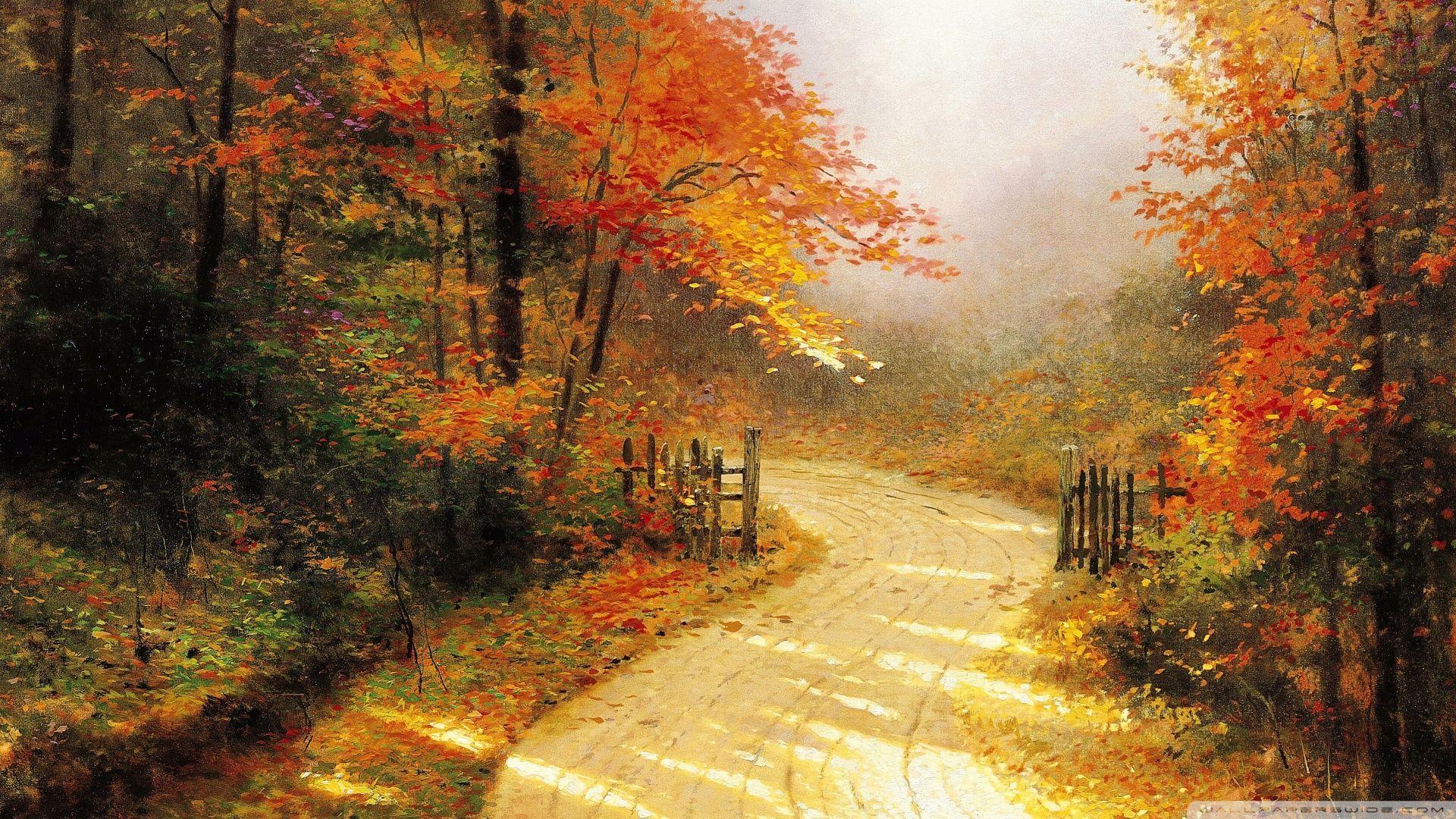 Thomas Kinkade Fall Wallpapers Top Free Thomas Kinkade Fall Backgrounds Wallpaperaccess