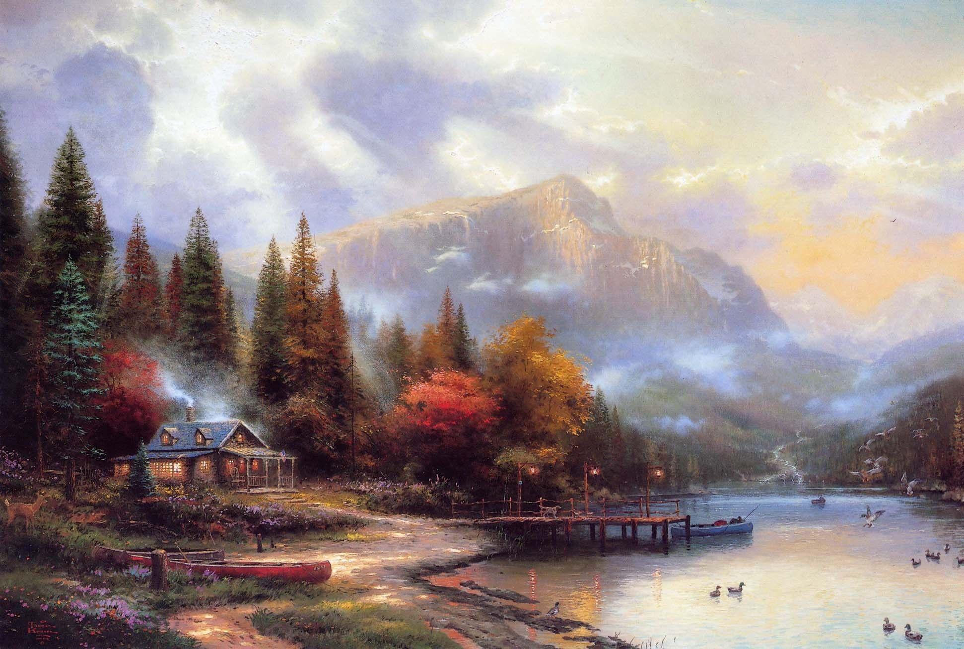 Thomas Kinkade Fall Wallpapers - Top Free Thomas Kinkade Fall ...