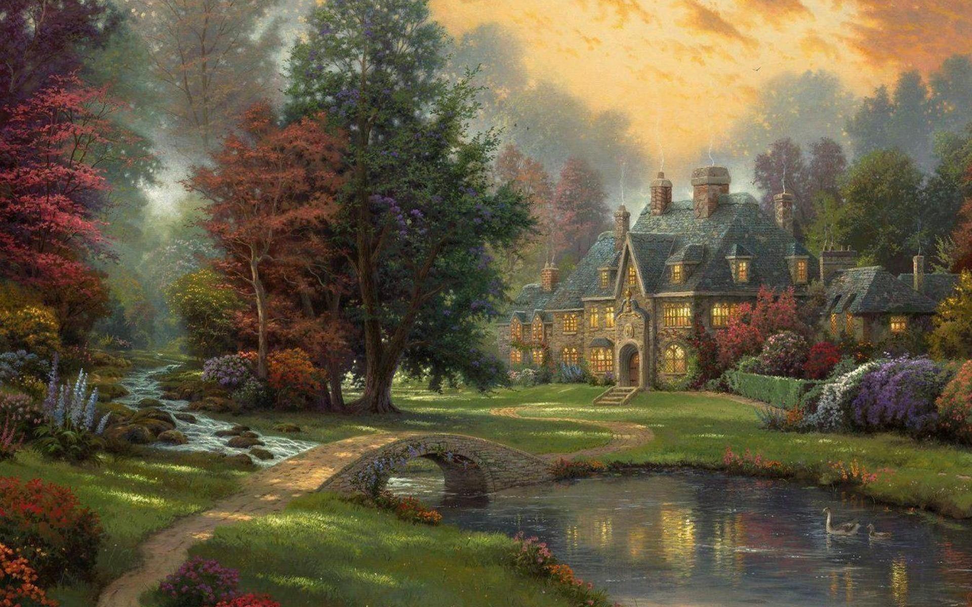 Thomas Kinkade Autumn Desktop Wallpapers Top Free Tho - vrogue.co