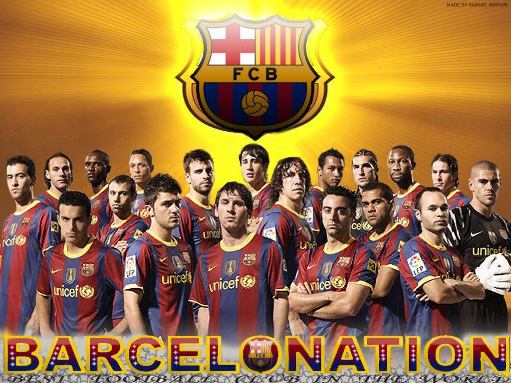 1024x768 Season 2010 11 Squad Barcelona Wallpaper