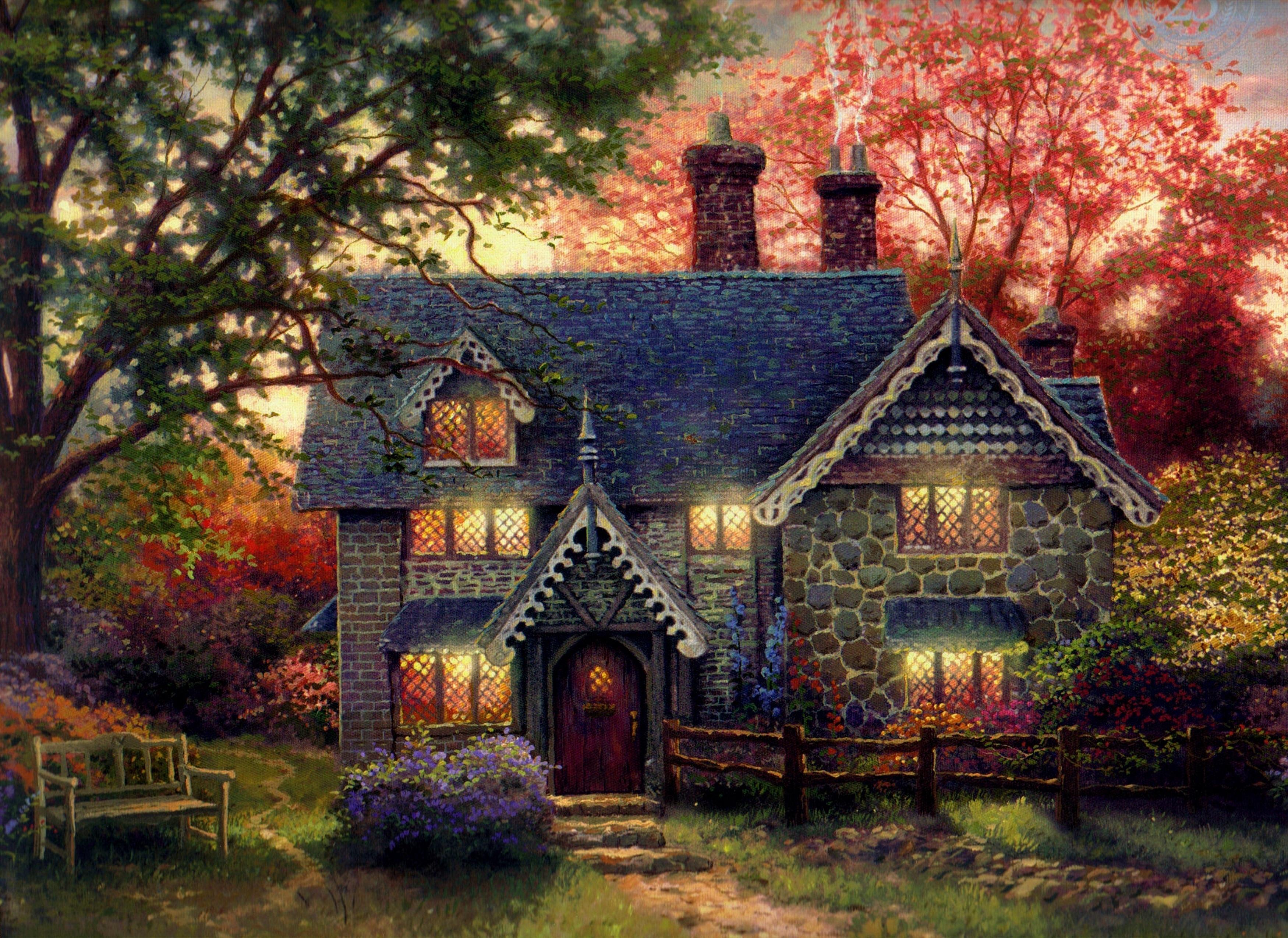 3500x2550 Thomas Kinkade Free Summer Desktop Wallpaper
