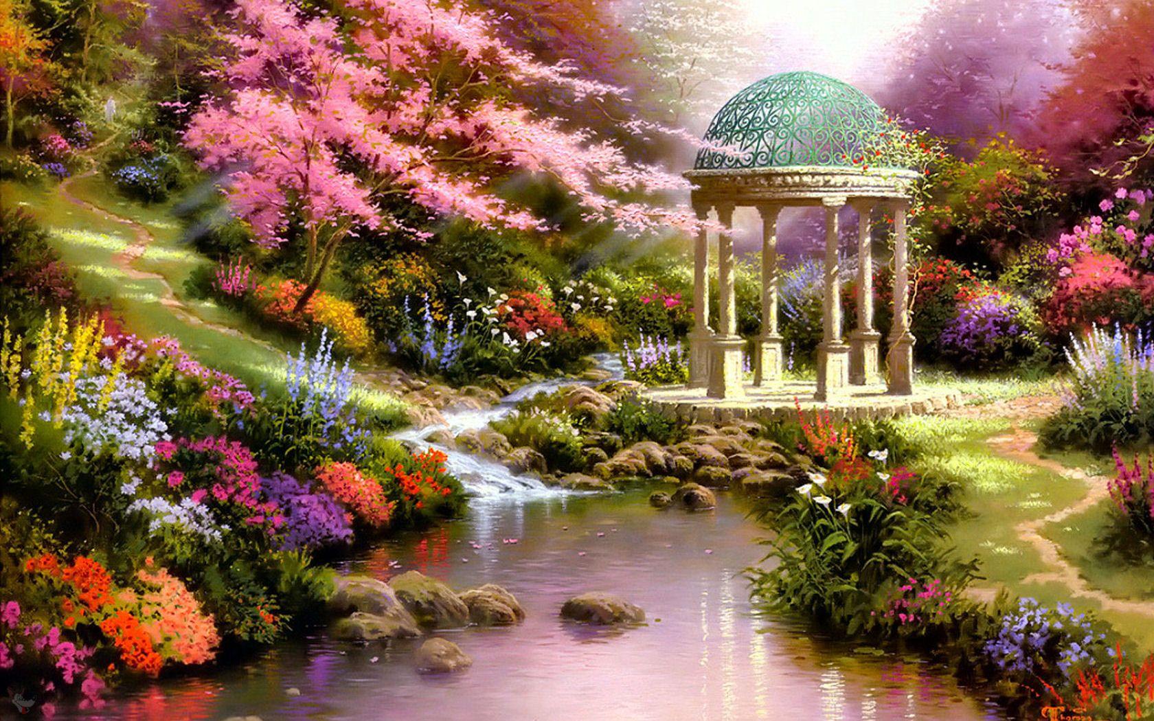 Thomas Kinkade Flower Wallpapers Top Free Thomas Kinkade Flower   4112822 