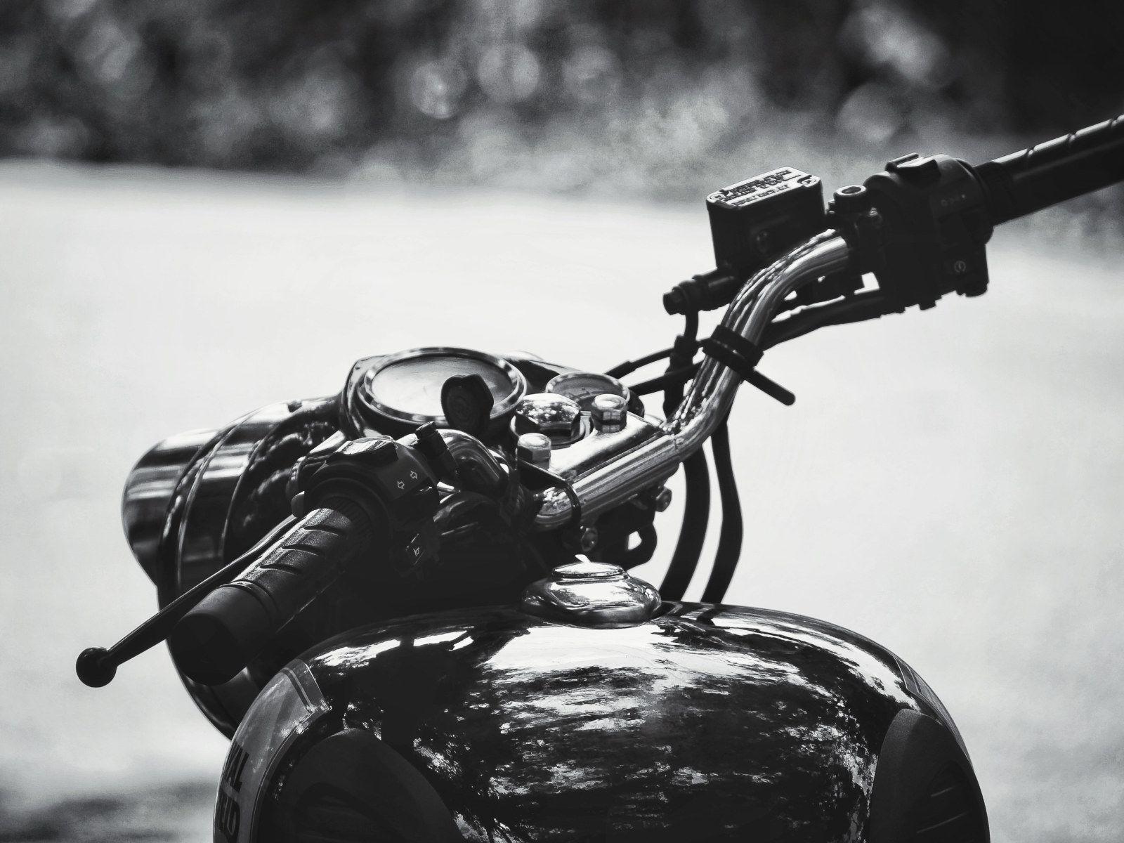 1600x1200 Cars & Motos Wallpaper • Wallpaper Royal Enfield, motorcycle handle, Black and White, blackandwhite • Wallpaper For You The Best Wallpaper For Desktop & Mobile