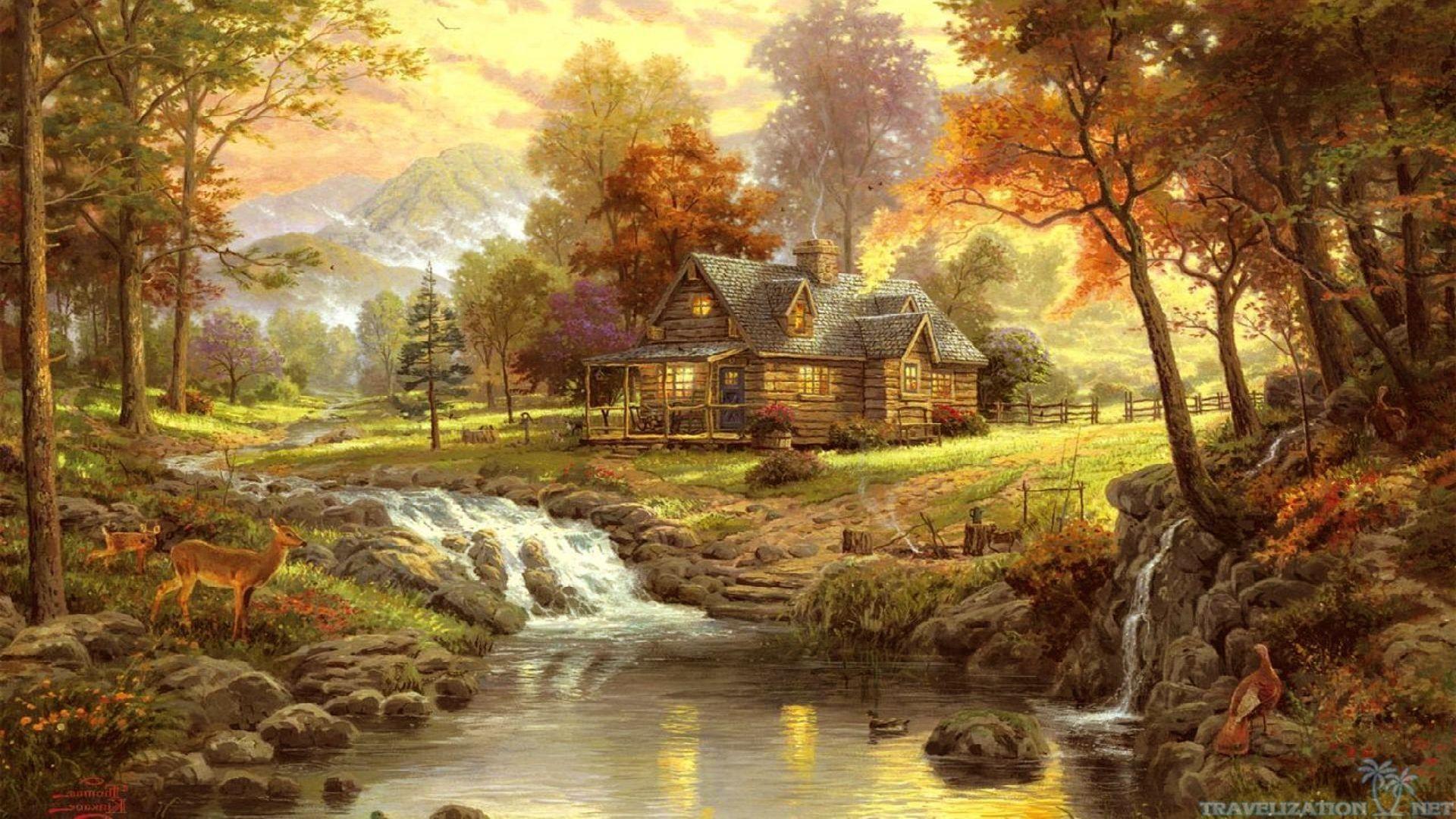 Thomas Kinkade Fall Wallpapers - Top Free Thomas Kinkade Fall