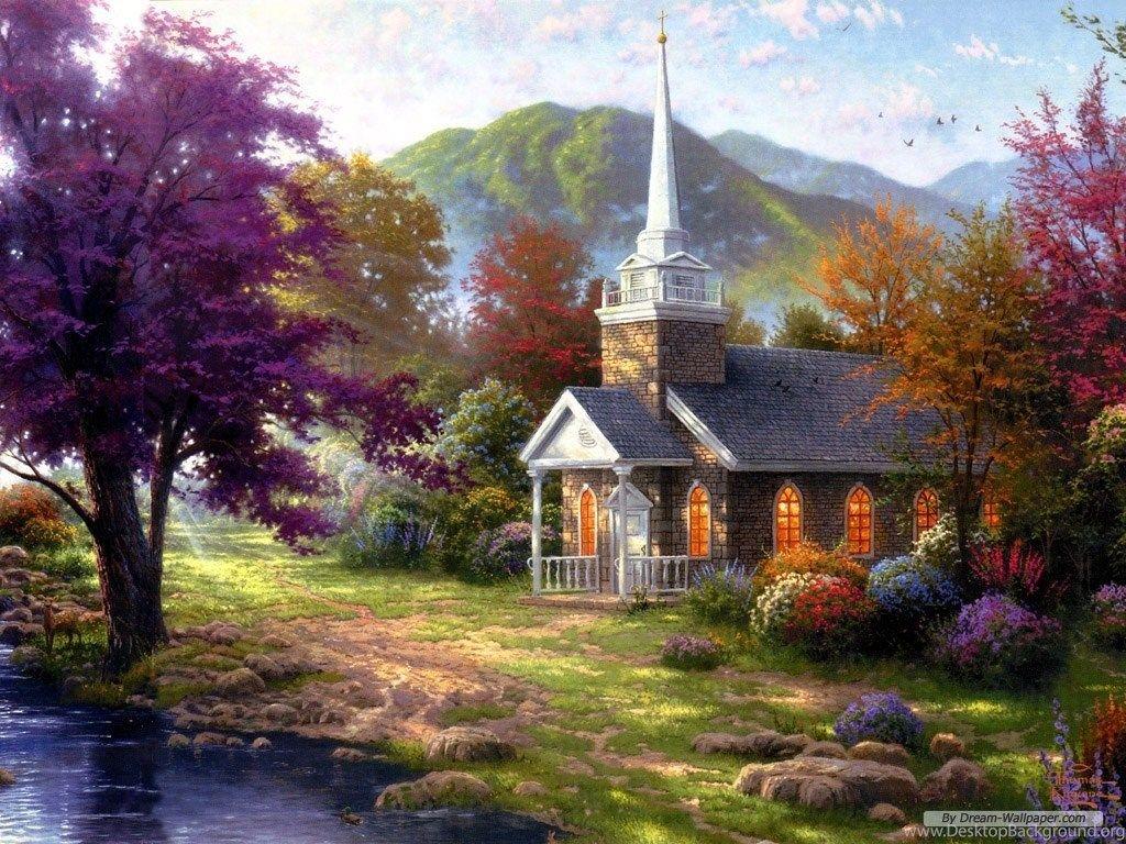1024x768 Free Wallpaper Free Nature Wallpaper Thomas Kinkade Wallpaper. Desktop Background