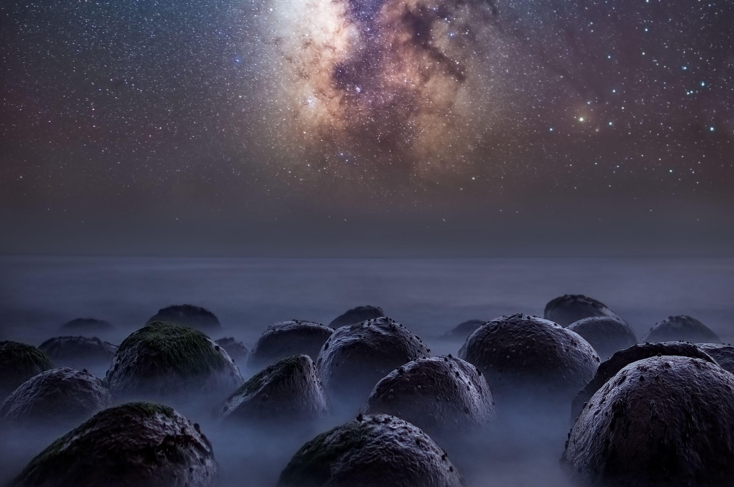 2560x1700 Milky Way Over the Bowling Ball Beach Chromebook Pixel Wallpaper, HD Nature 4K Wallpaper, Image, Photo and Background