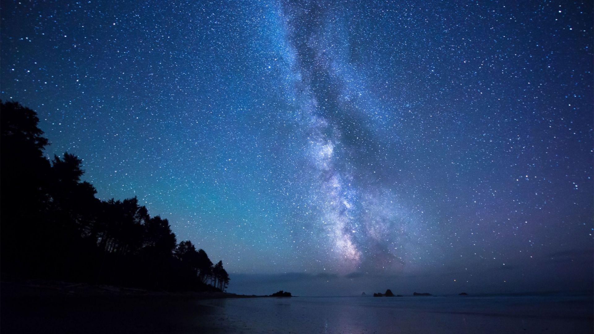 1920x1080 Full HD Wallpaper milky way star night beach, Desktop Background HD 1080p