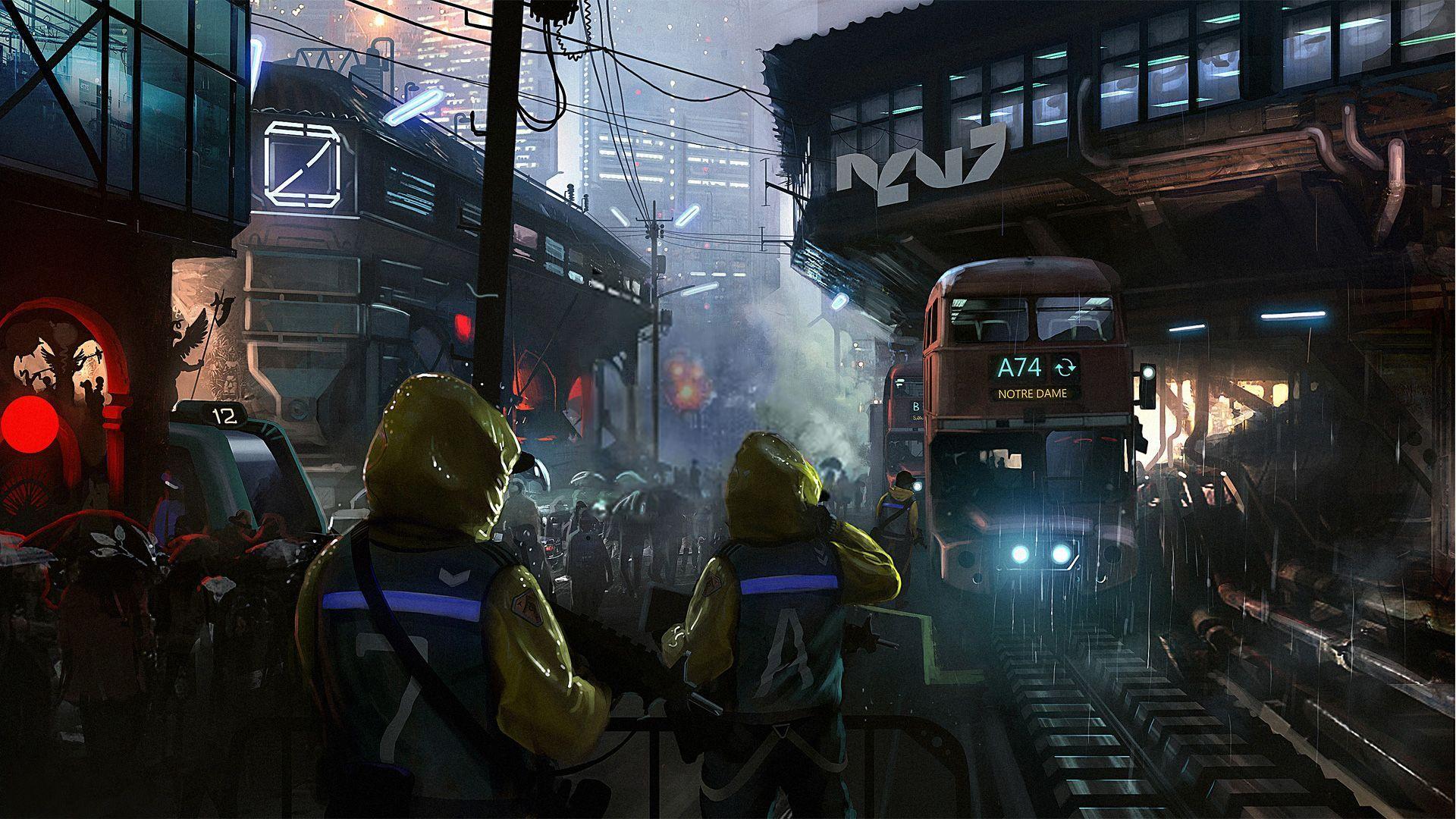 1920x1080 Sci Fi City HD Wallpaperx1080. Cyberpunk city, Sci fi city, Cyberpunk art