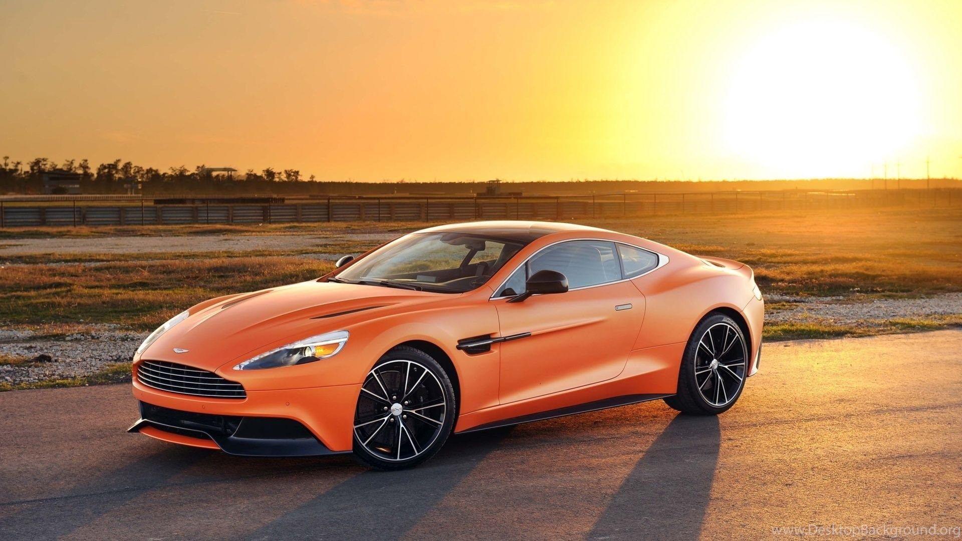 1920x1080 Orange Matte Aston Martin Vanquish Wallpaper Desktop Background