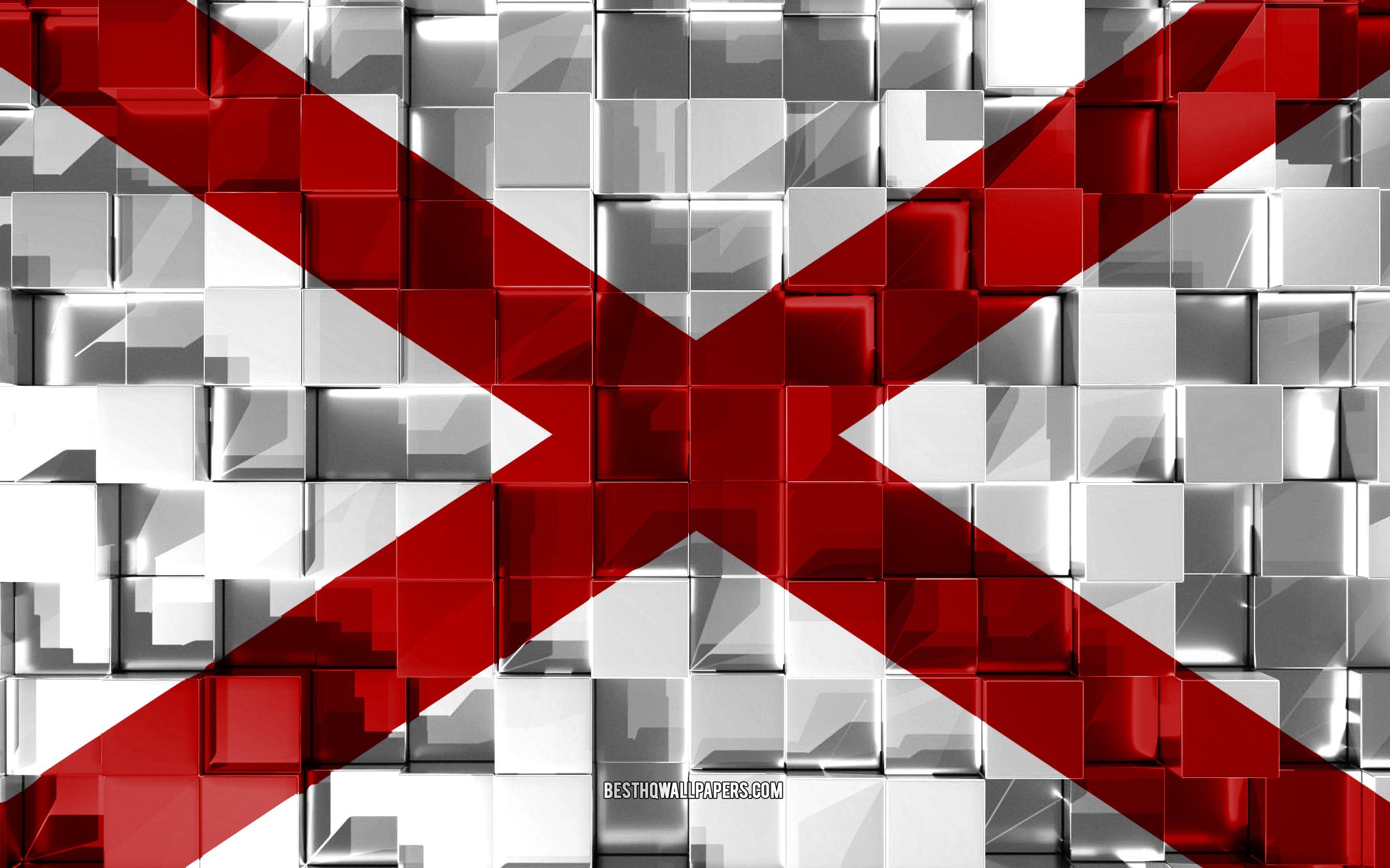 2880x1800 Download wallpaper Flag of Alabama, 3D flag, US state, 3D cubes texture, Flags of American states, 3D art, Alabama, USA, 3D texture, Alabama flag for desktop with resolution 2880x1800. High Quality HD