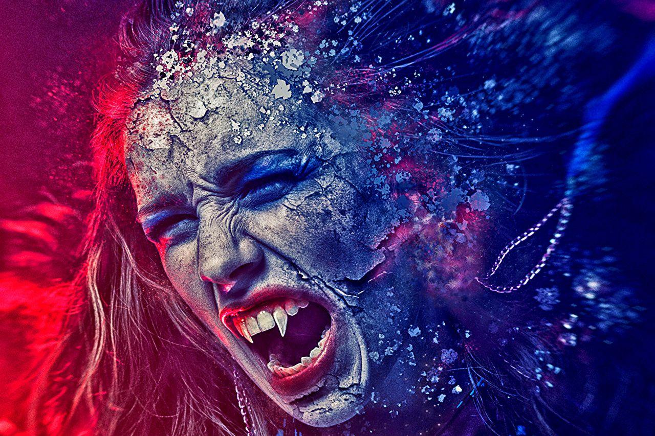 1280x853 Wallpaper Vampires Canine tooth fangs Screaming Fantasy Teeth Head
