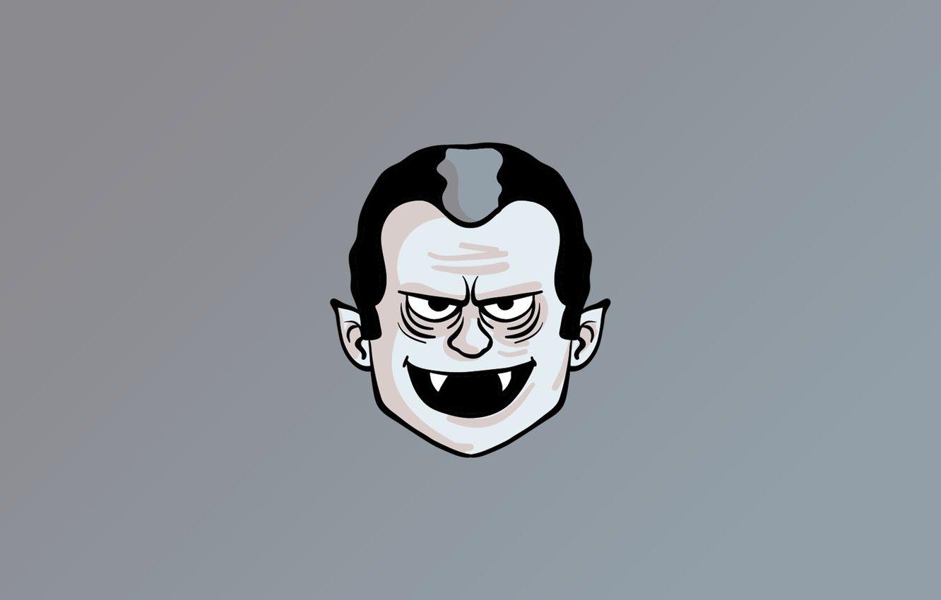 1332x850 Wallpaper fantasy, monster, minimalism, vampire, digital art, artwork, Dracula, simple background, teeth image for desktop, section минимализм