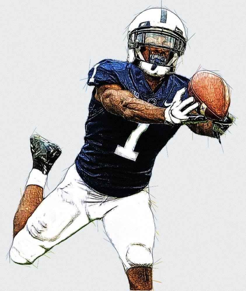 843x999 KJ Hamler State WR. Football illustration, Ncaa college football, Football wallpaper