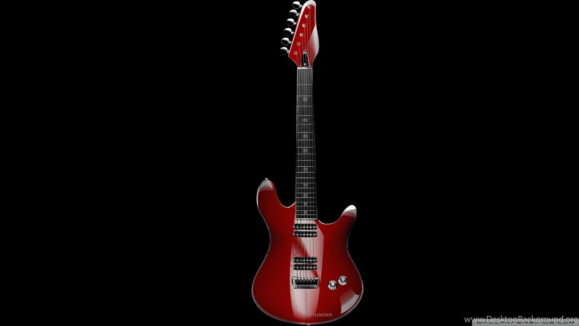 1920x1080 Red Guitar Wallpaper Desktop Background