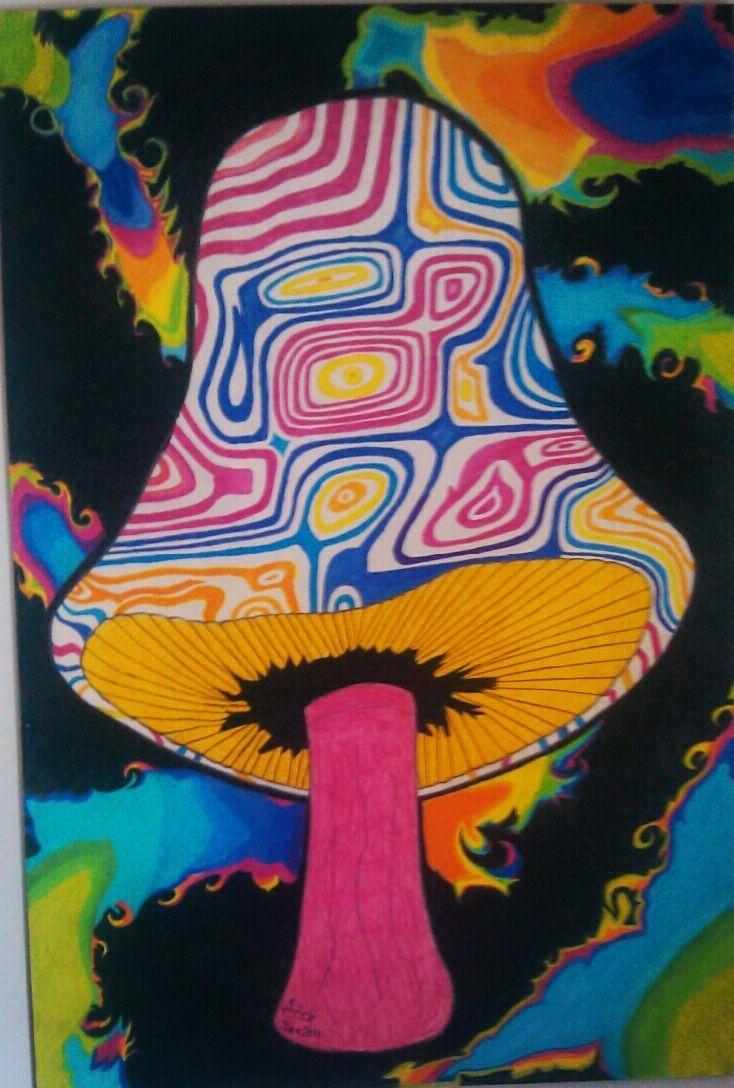 734x1088 trippy mushroom art ideas