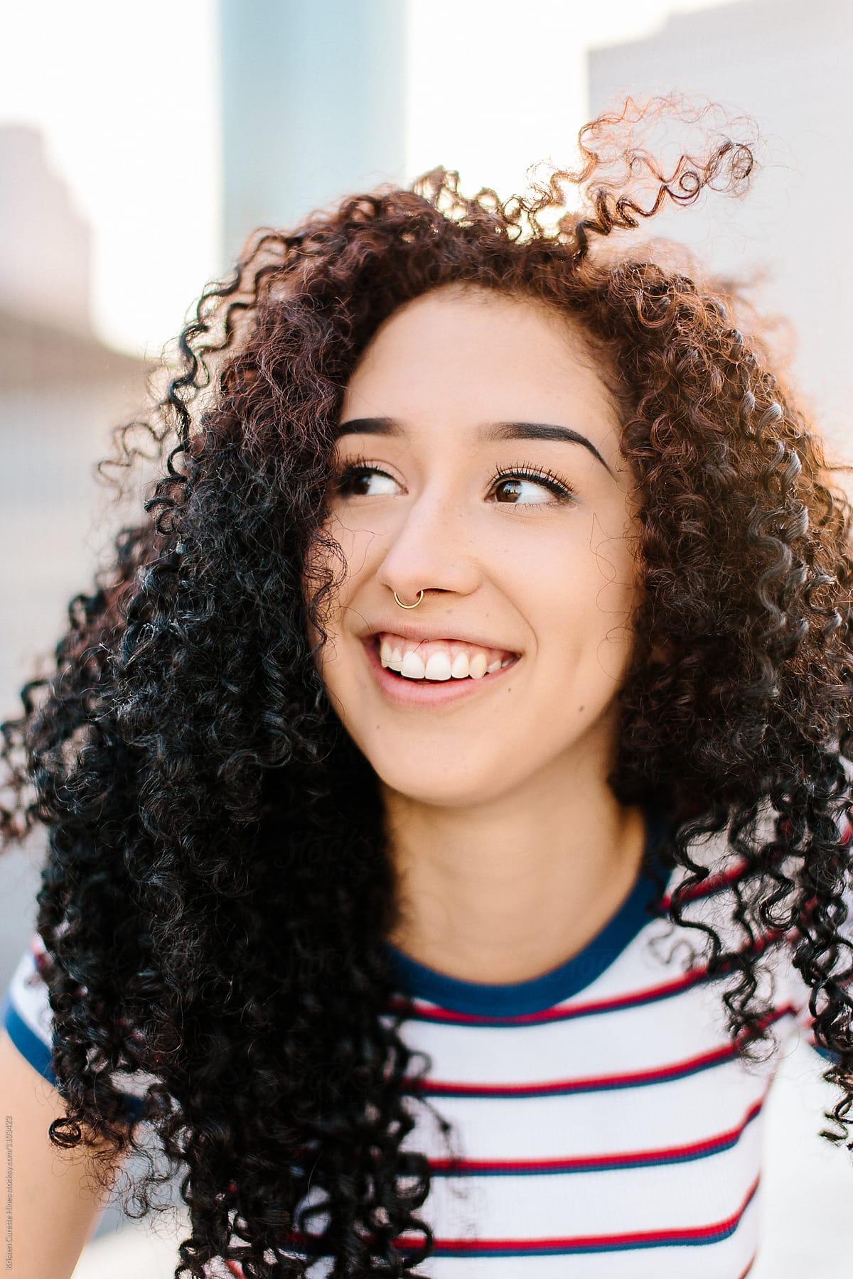 1200x1800 Upclose vertical portrait of a beautiful hispanic / latino woman by Kristen Curette & Daemaine Hines