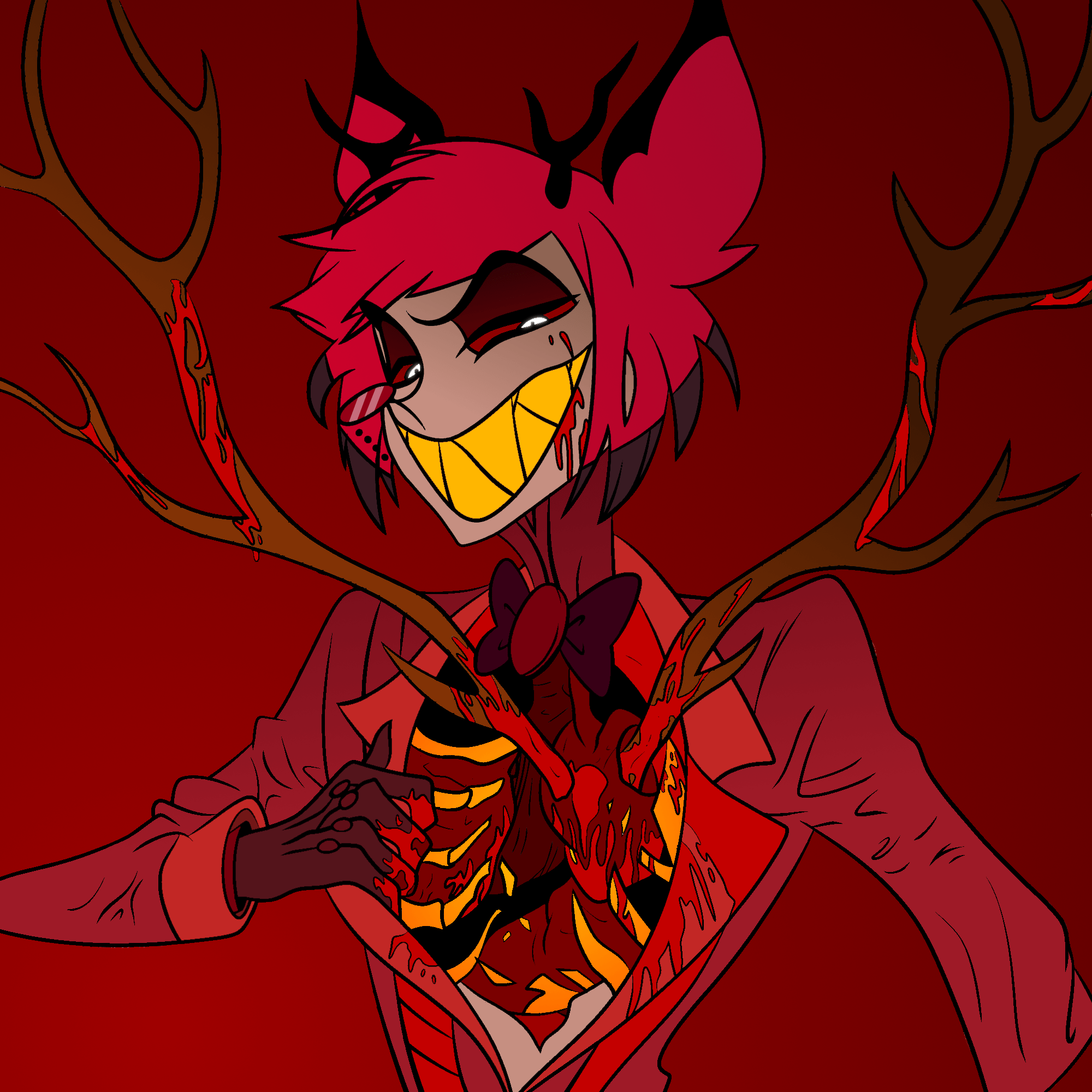 2000x2000 Alastor Hazbin Hotel Hazbin Hotel Anime Series Red Demon Drawing Wallpaper:2000x2000