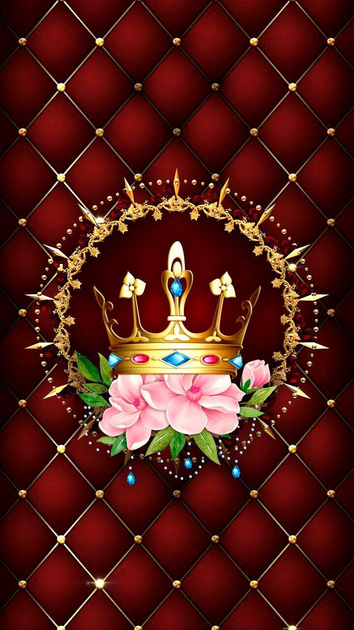 720x1280 Royal Red Gold Crown Wallpaper