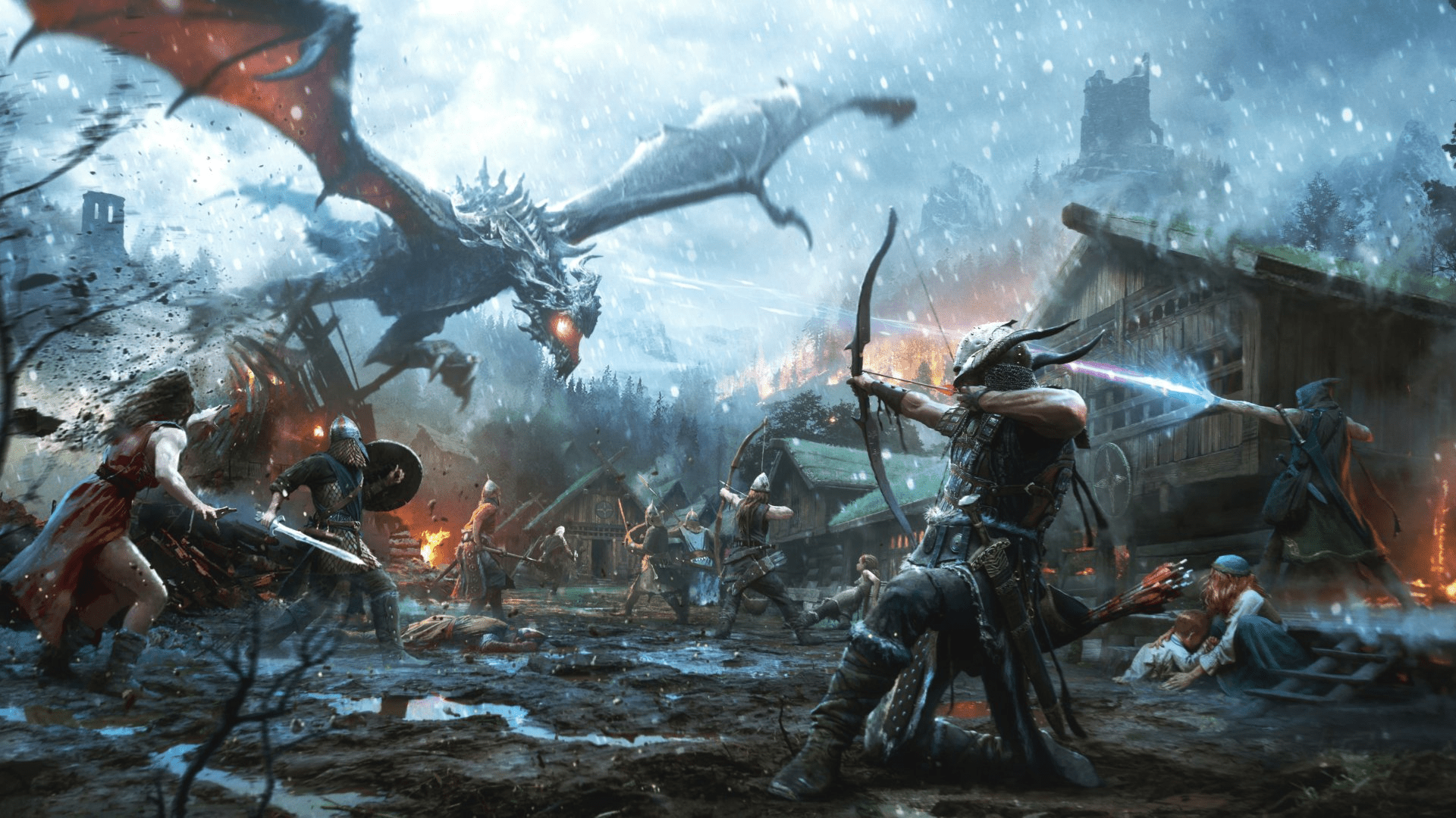 1920x1080 Here's A Wallpaper Sized (1920x1080) Variant Of The New Legends: Heroes Of Skyrim Art Bethesda Revealed. Skyrim Wallpaper, Skyrim Art, Elder Scrolls