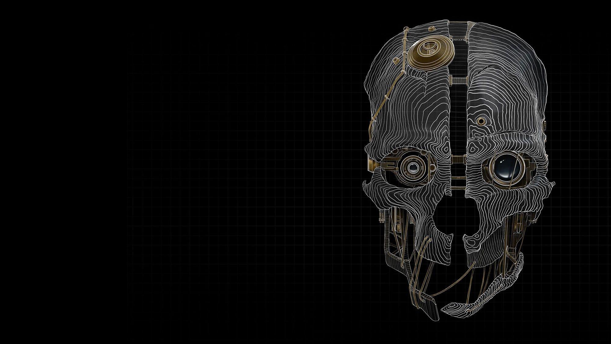 2000x1125 illustration, video games, mask, steampunk, skull, Bethesda Softworks, Dishonored, clothing, head, headgear, costume, screenshot, computer wallpaper, goaltender mask