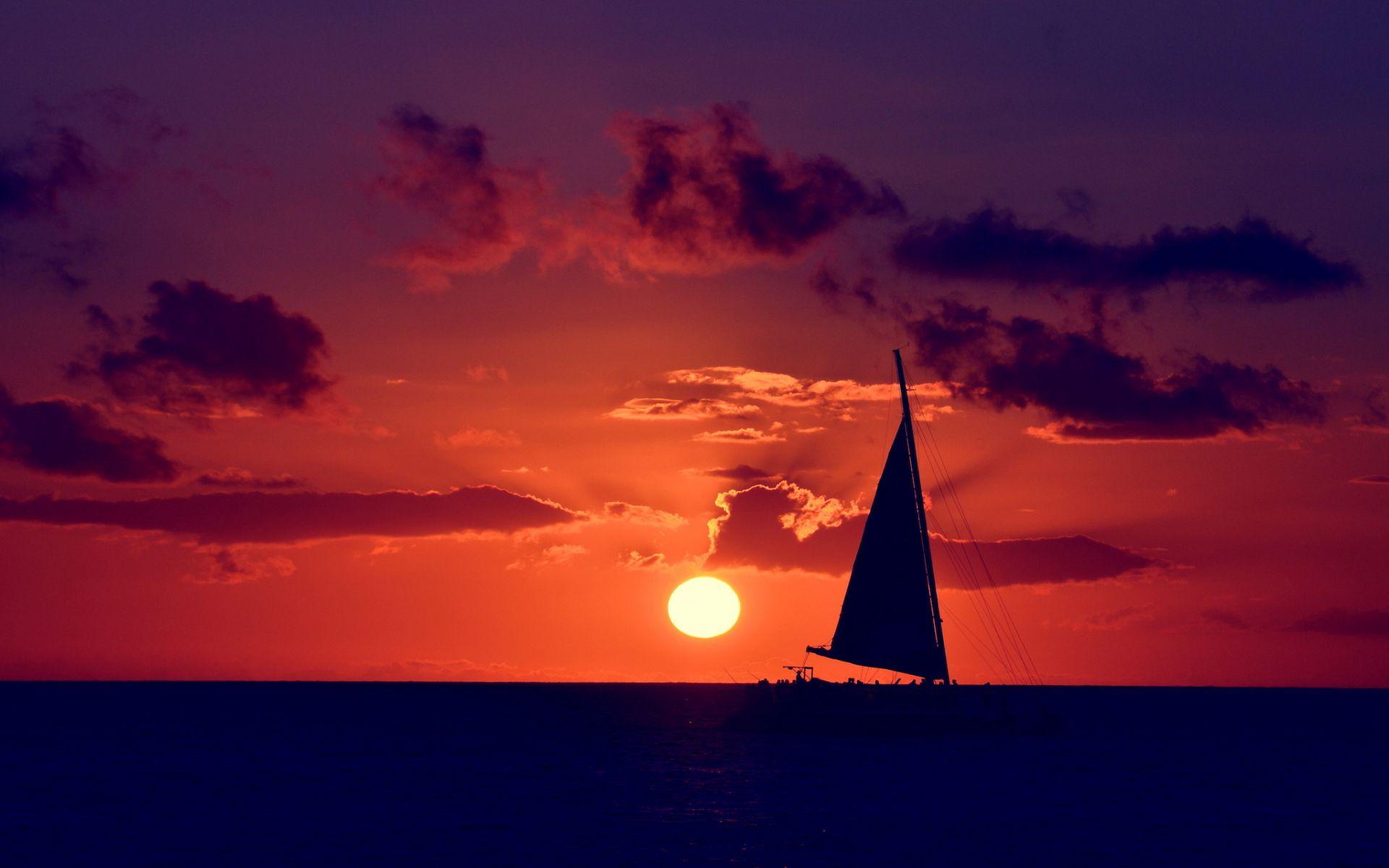 Sailboat Sunset Wallpapers Top Free Sailboat Sunset Backgrounds Wallpaperaccess