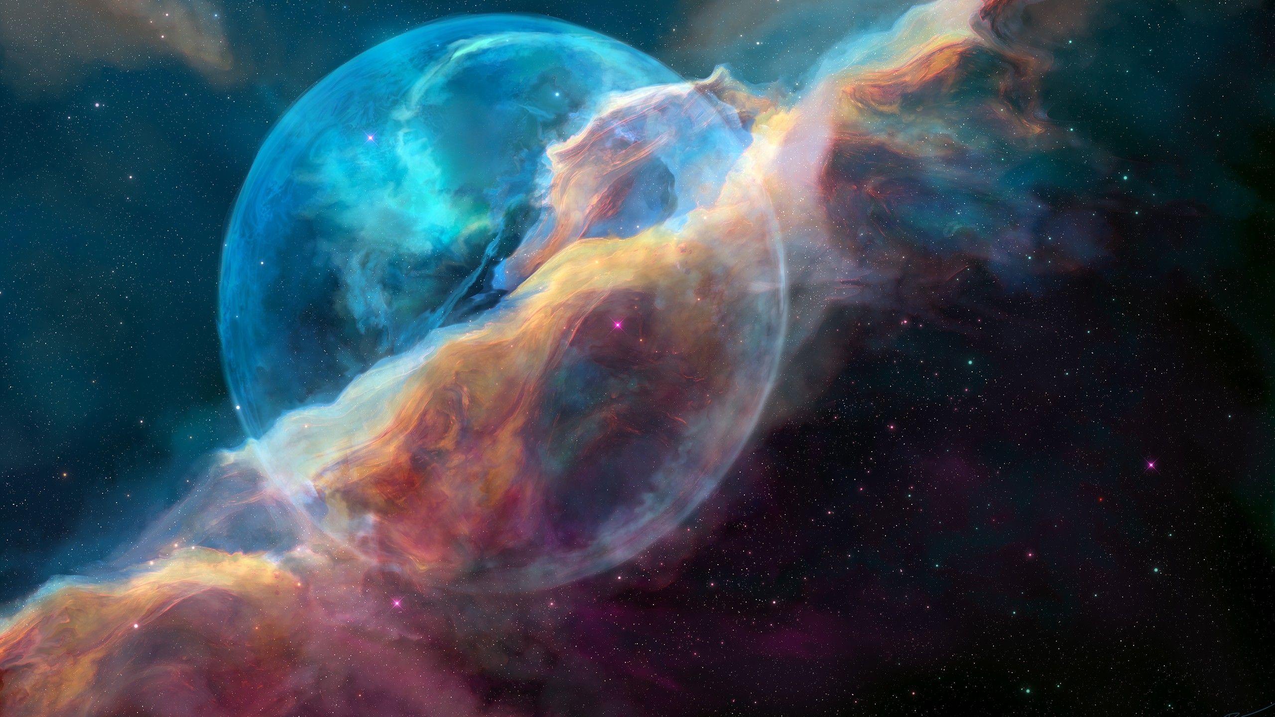 2560x1440 Wallpaper Bubble Nebula, HD, Space,. Wallpaper for iPhone, Android, Mobile and Desktop