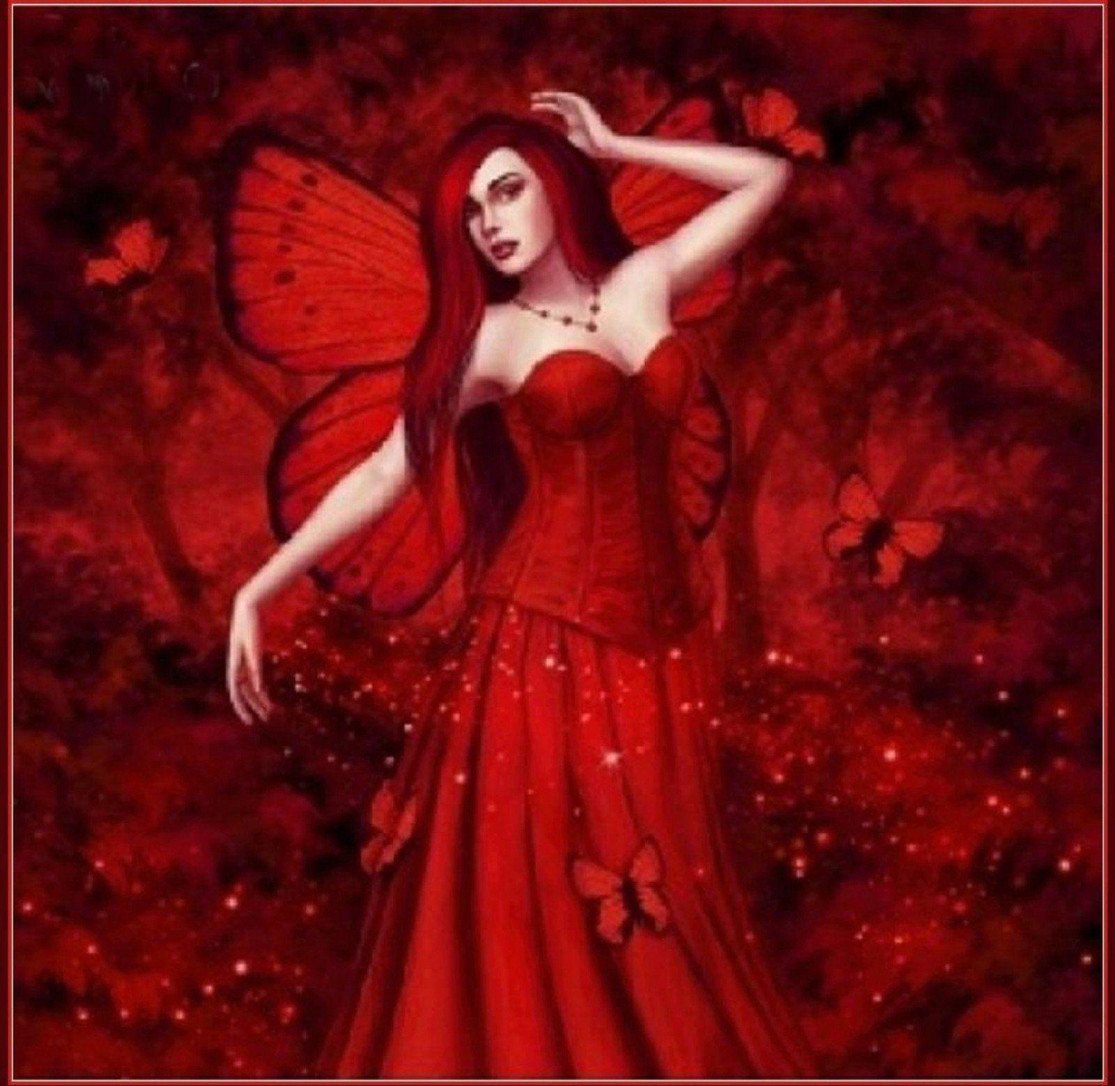 1600x1558 arts, , 3D, Drawing, Fantasy, Girl, Women, Ruby, Fairy, Red, Wings, Butterflies Wallpaper HD / Desktop and Mobile Background