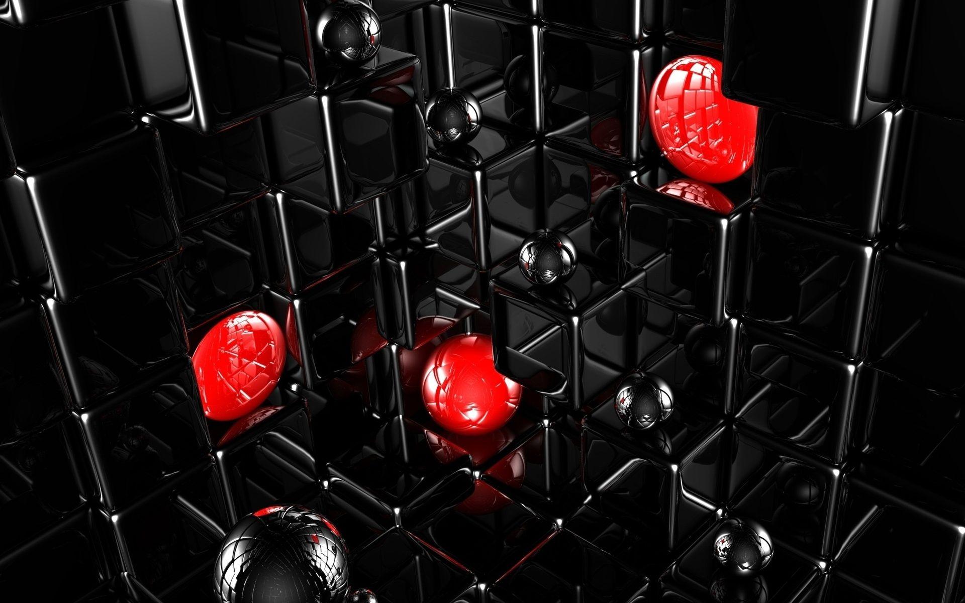 1920x1200 Black 3D Wallpaper With Some Red