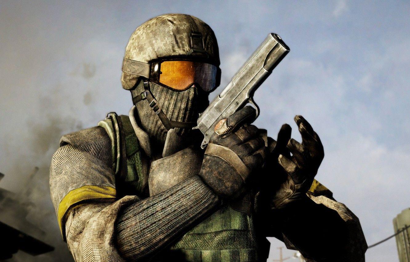 1332x850 Wallpaper gun, weapons, war, Wallpaper, army, soldiers, battlefield, bad company image for desktop, section игры