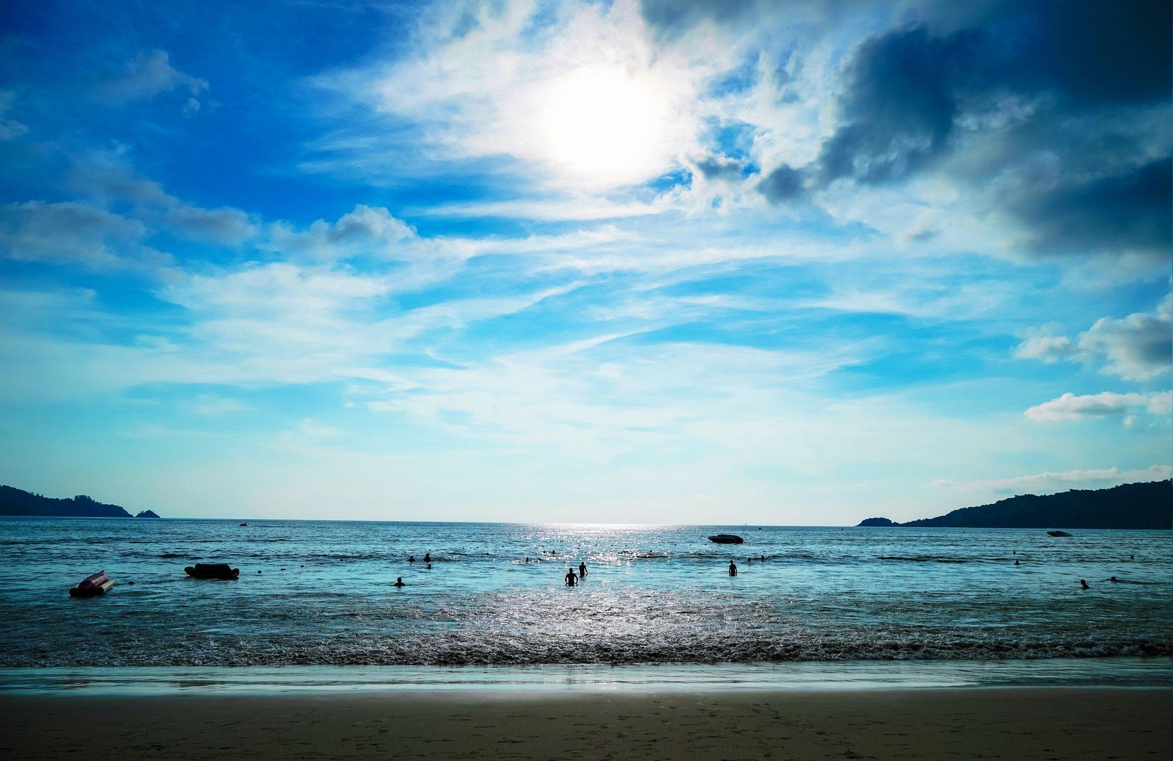 2369x1538 beach, Sea, Nature, Sky, Landscape, Waves, Clouds, Coast Wallpaper