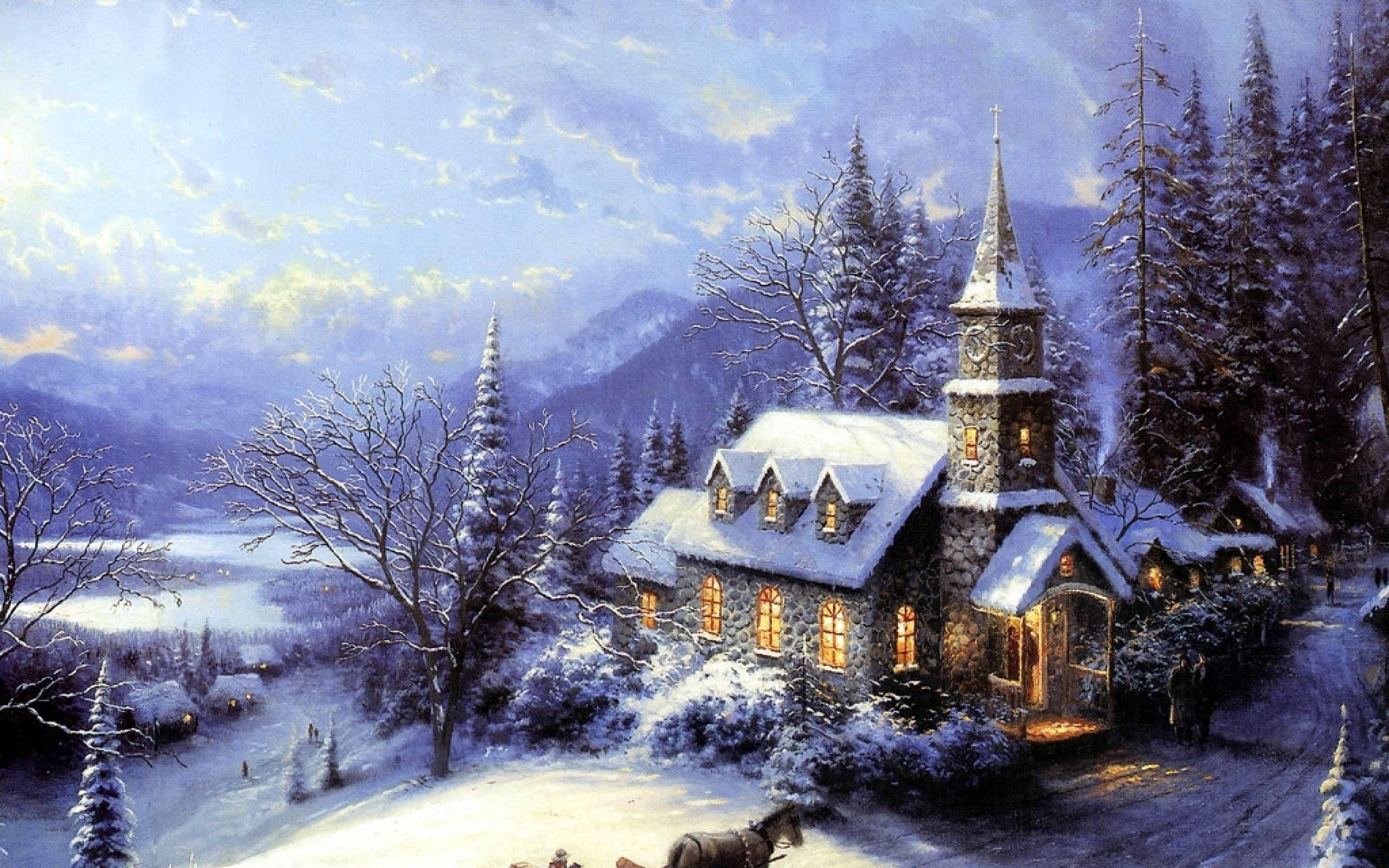 2560x1600 Thomas Kinkade Christmas Background. Thomas kinkade paintings, Thomas kinkade, Thomas kinkade art