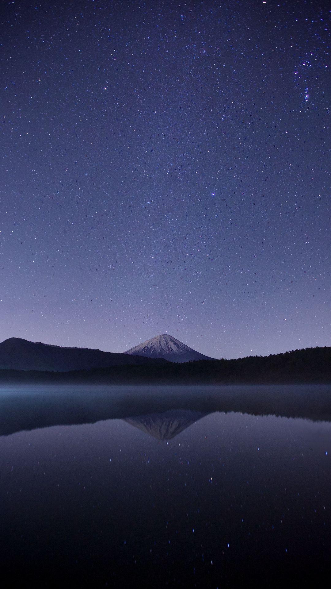 1080x1920 Starry Sky Mountains Horizon Night Wallpaper - [1080x1920]