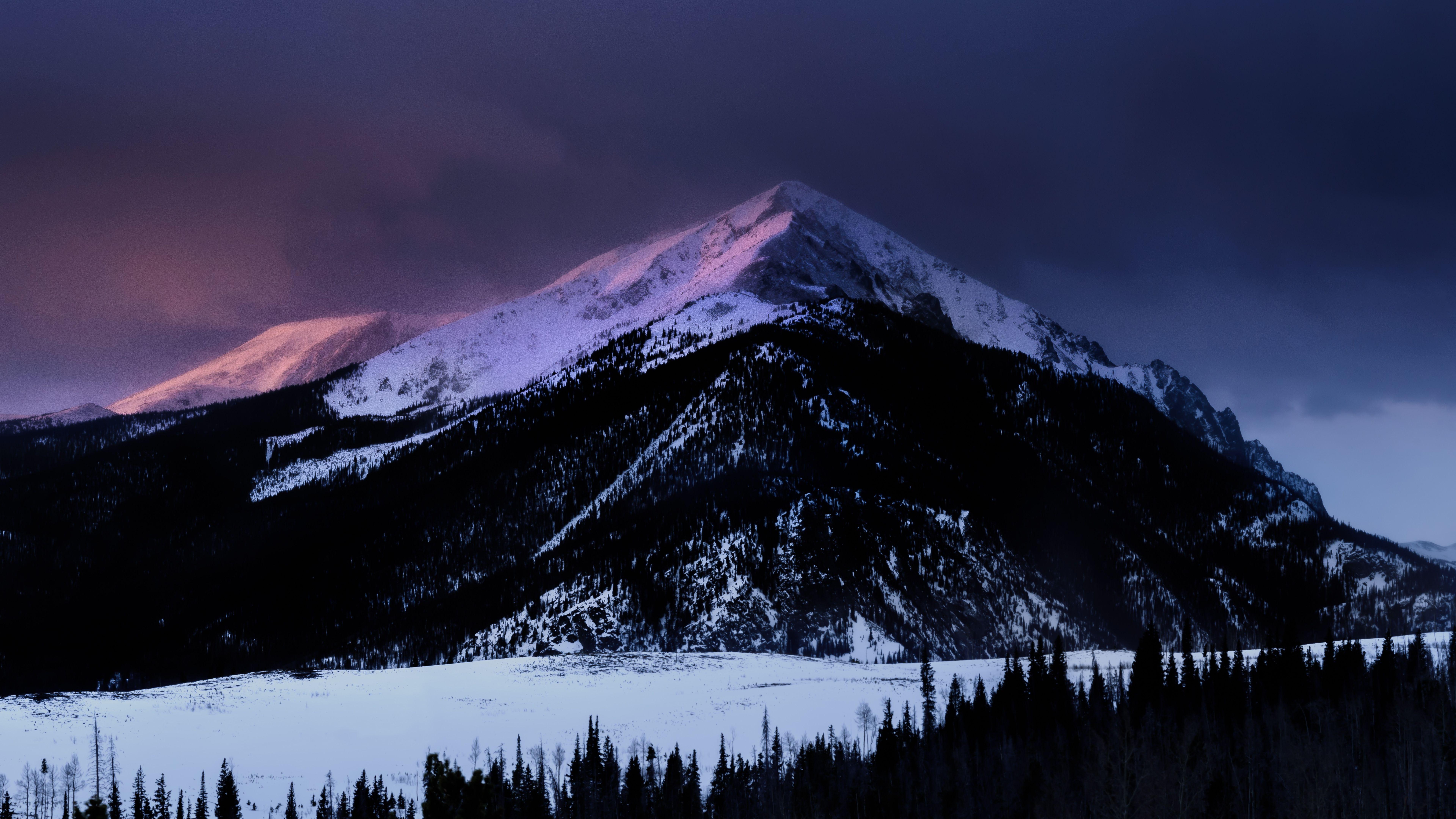 7680x4320 mountains, night, snow 8K Wallpaper, HD Nature 4K Wallpaper, Image, Photo and Background