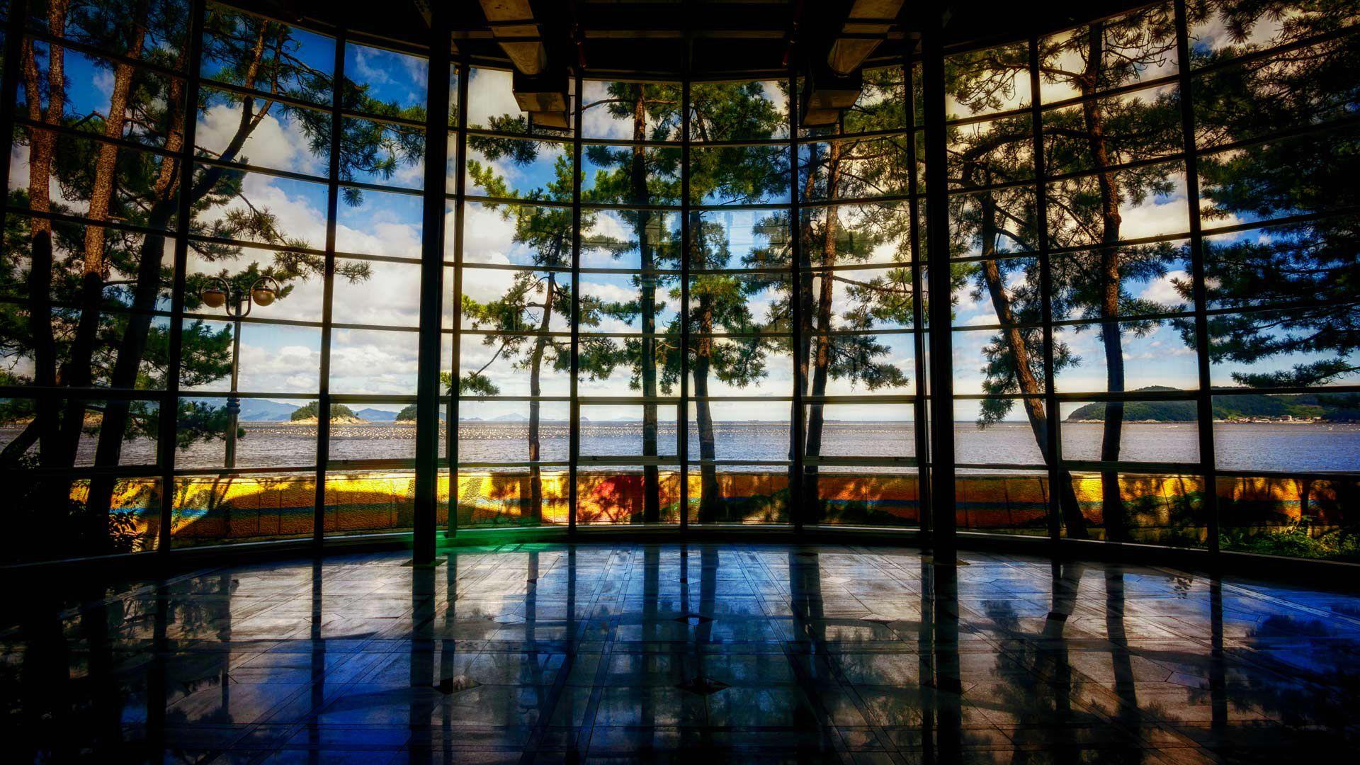 1920x1080 Windows of Museum in South Korea Full HD Wallpaper and Background