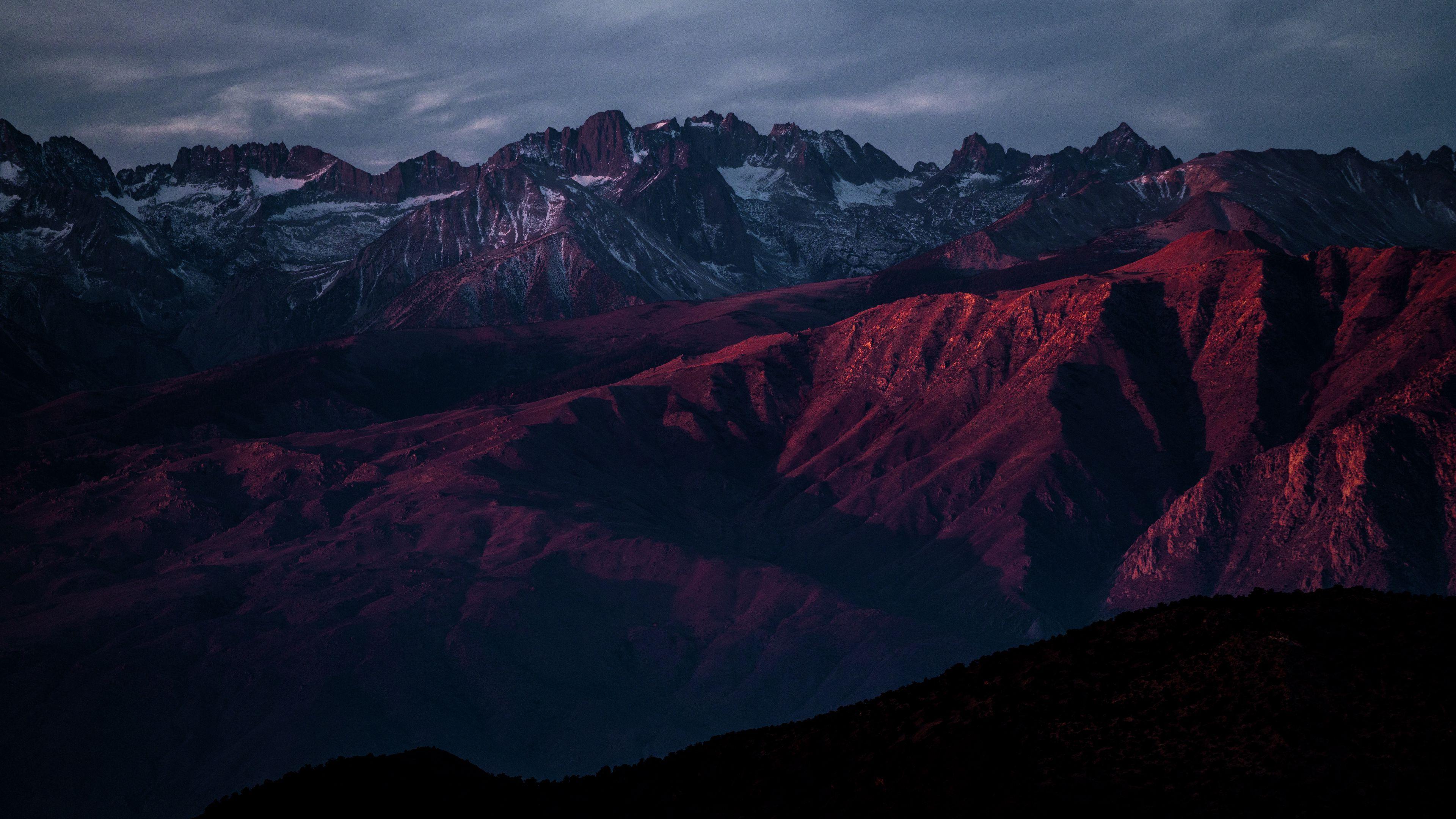 3840x2160 Download wallpaper 3840x2160 mountains, peaks, fog, night, snowy, usa 4k uhd 16:9 HD background