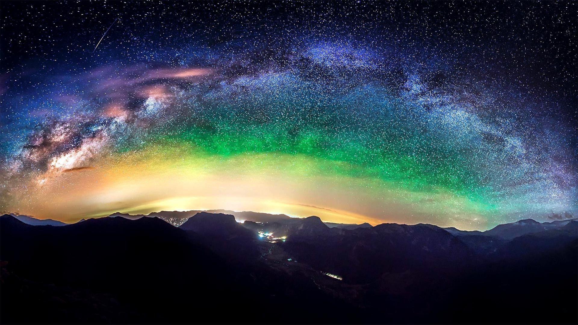 1920x1080 space, Stars, Mountain, Night Wallpaper HD / Desktop and Mobile Background