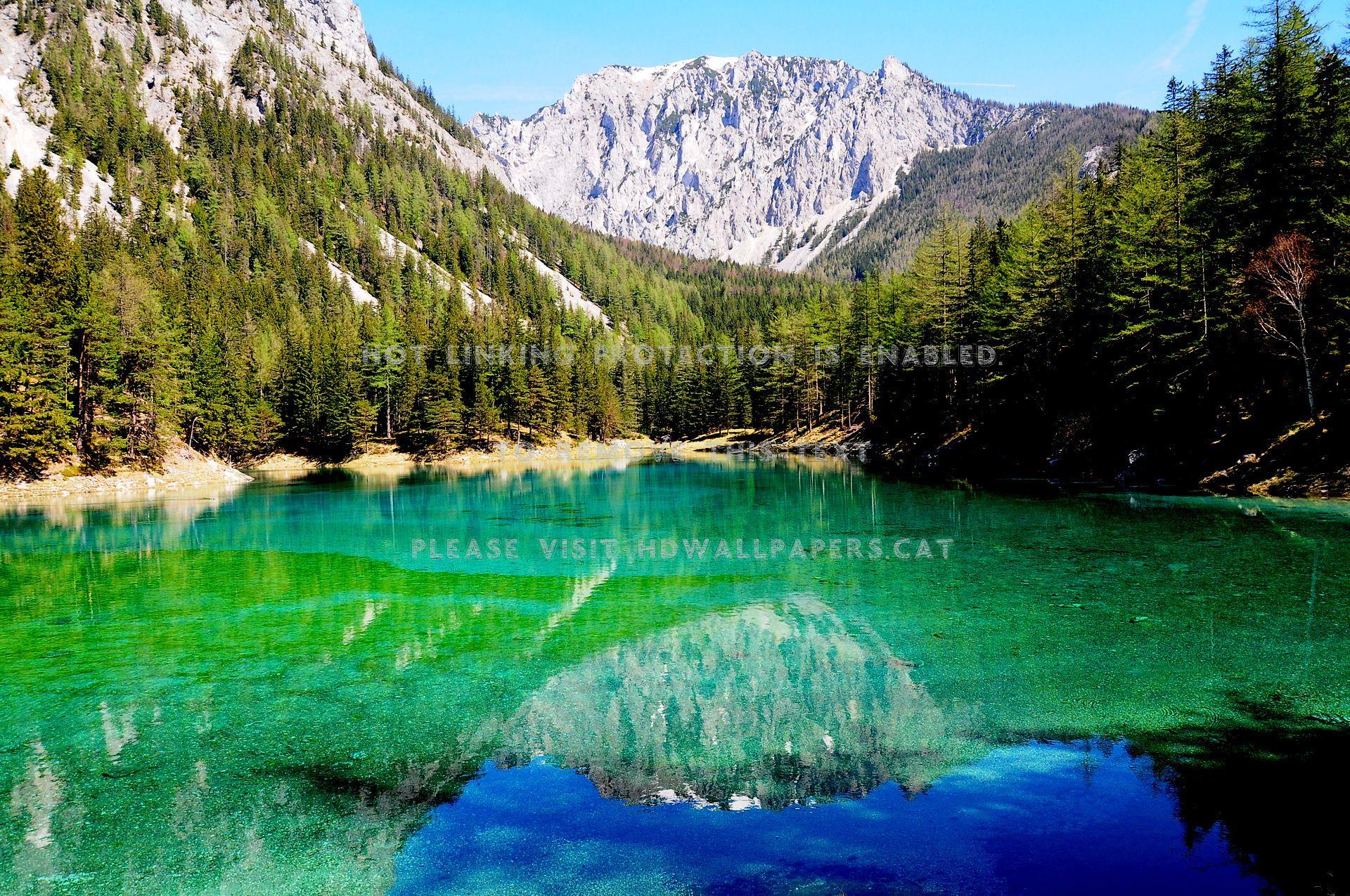 1920x1276 the green lake austria seen nature