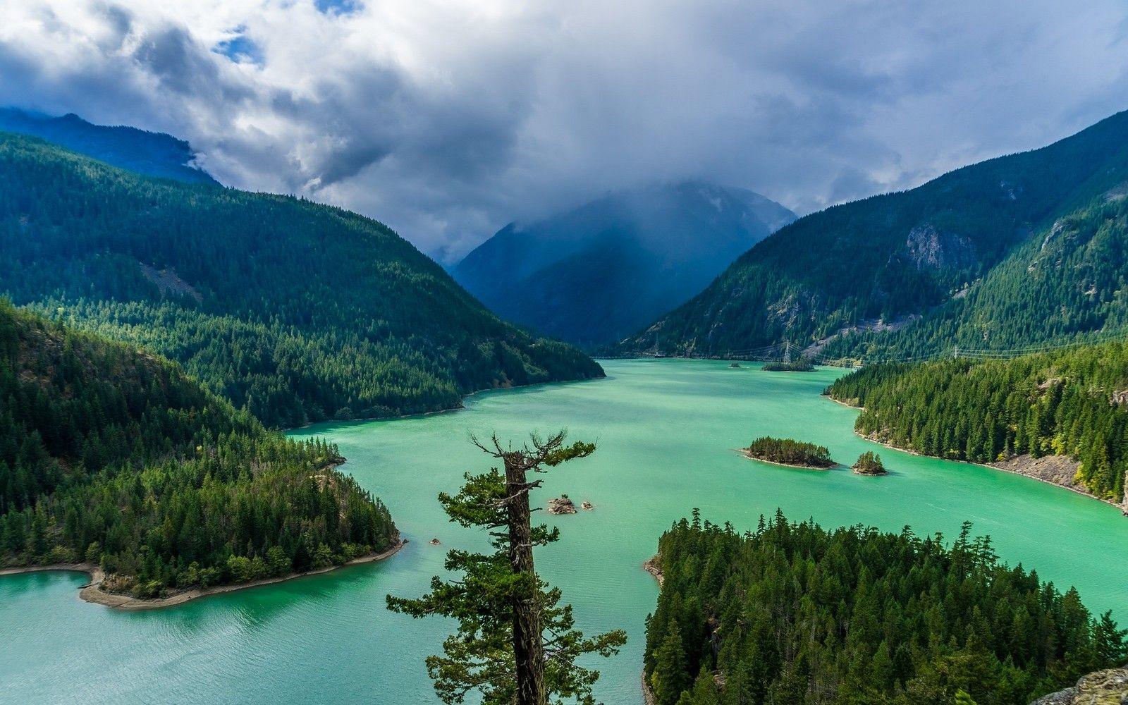 1600x1000 #green, #nature, #Washington state, #spring, #clouds, #lake, #mountains, #landscape, #forest, wallpaper. Mocah.org HD Desktop Wallpaper